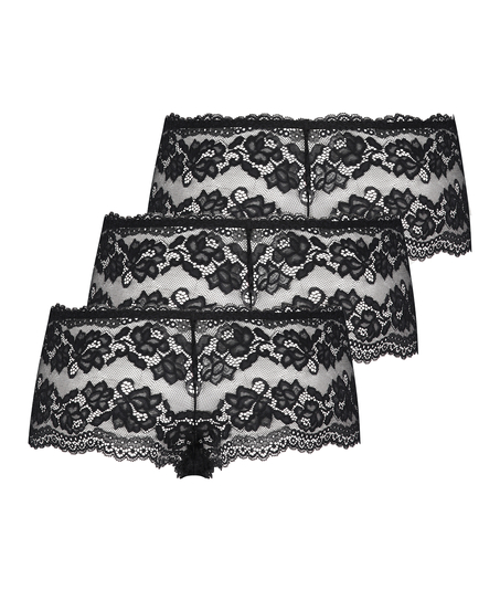 Lot de 3 boxers Sienna, Noir