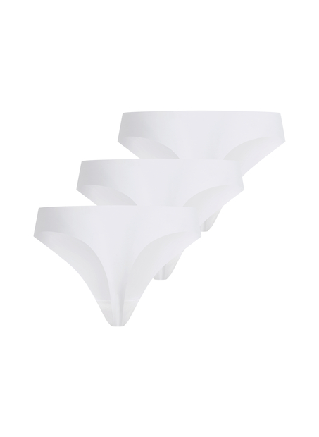 Lot de 3 strings invisibles avec dentelle à l'arrière, Blanc