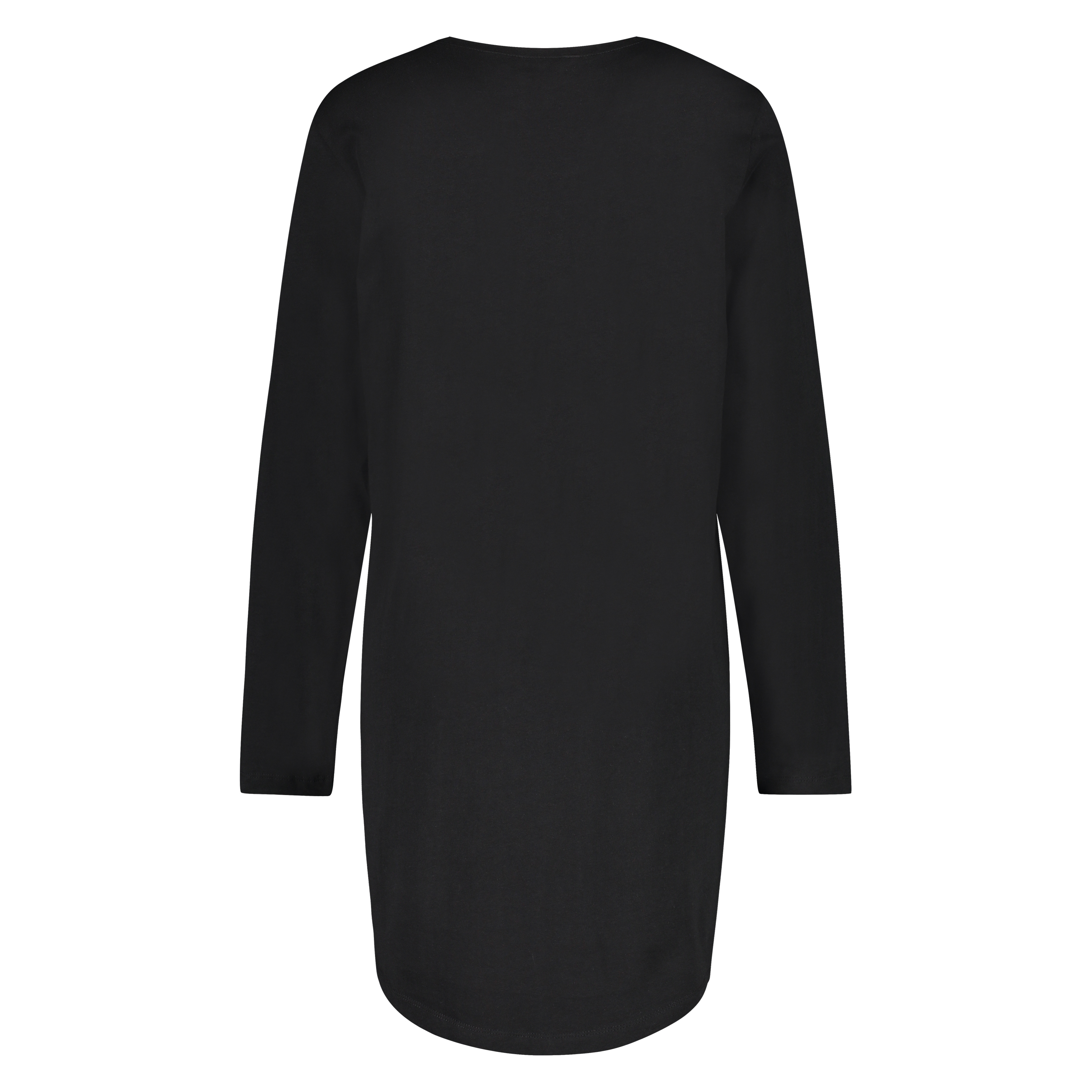 Chemise de nuit à décolleté arrondi, Noir, main