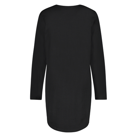 Chemise de nuit à décolleté arrondi, Noir