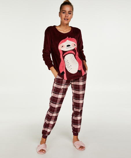 Sweat Polaire Long, Rouge