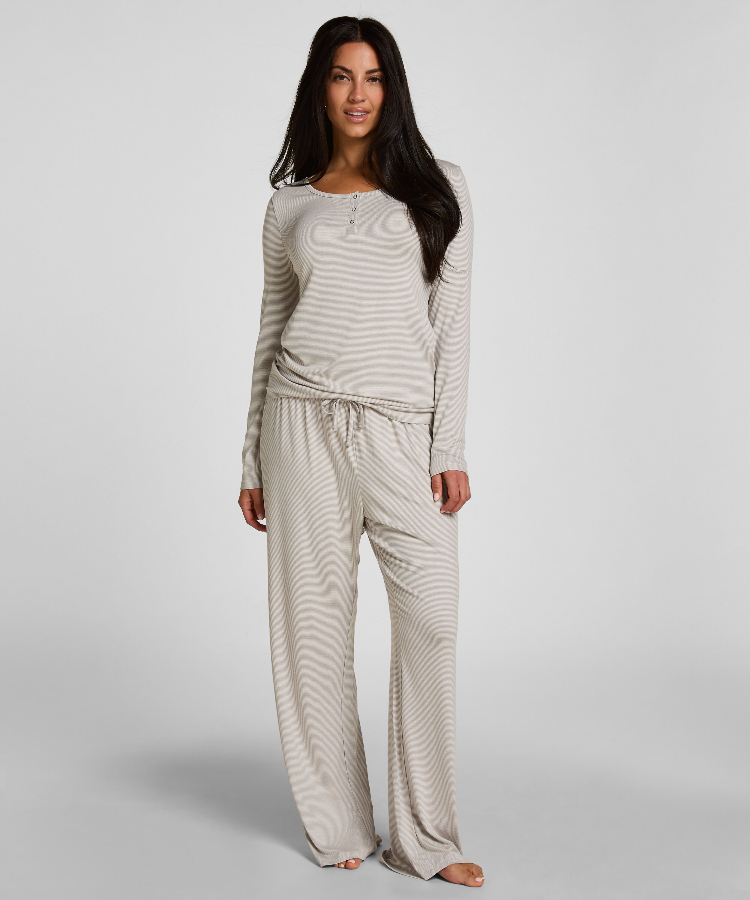 Pantalon de Pyjama Rayé Jersey, Gris Pantalon de Pyjama Rayé Jersey, Gris