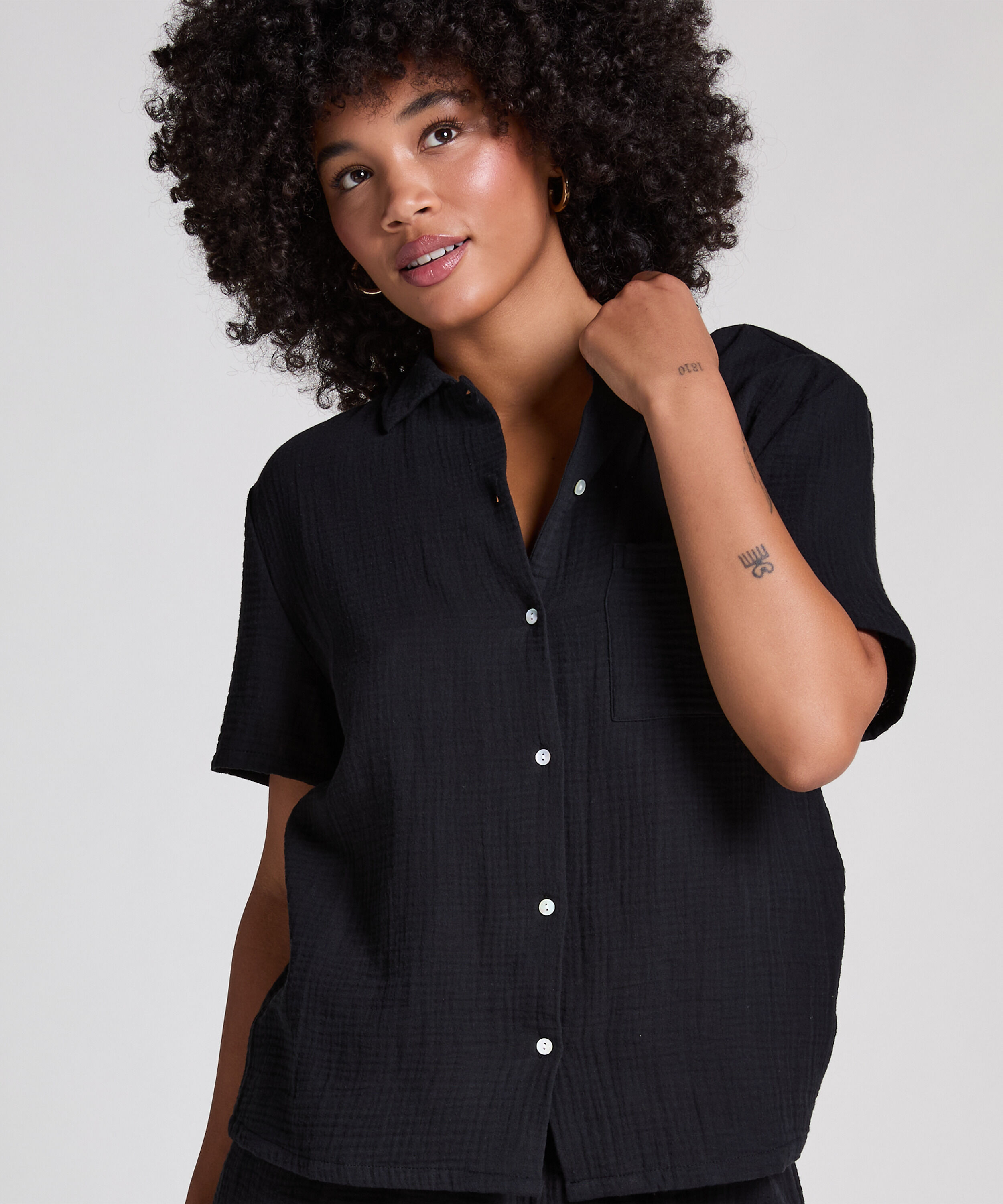 Veste en mousseline, Noir