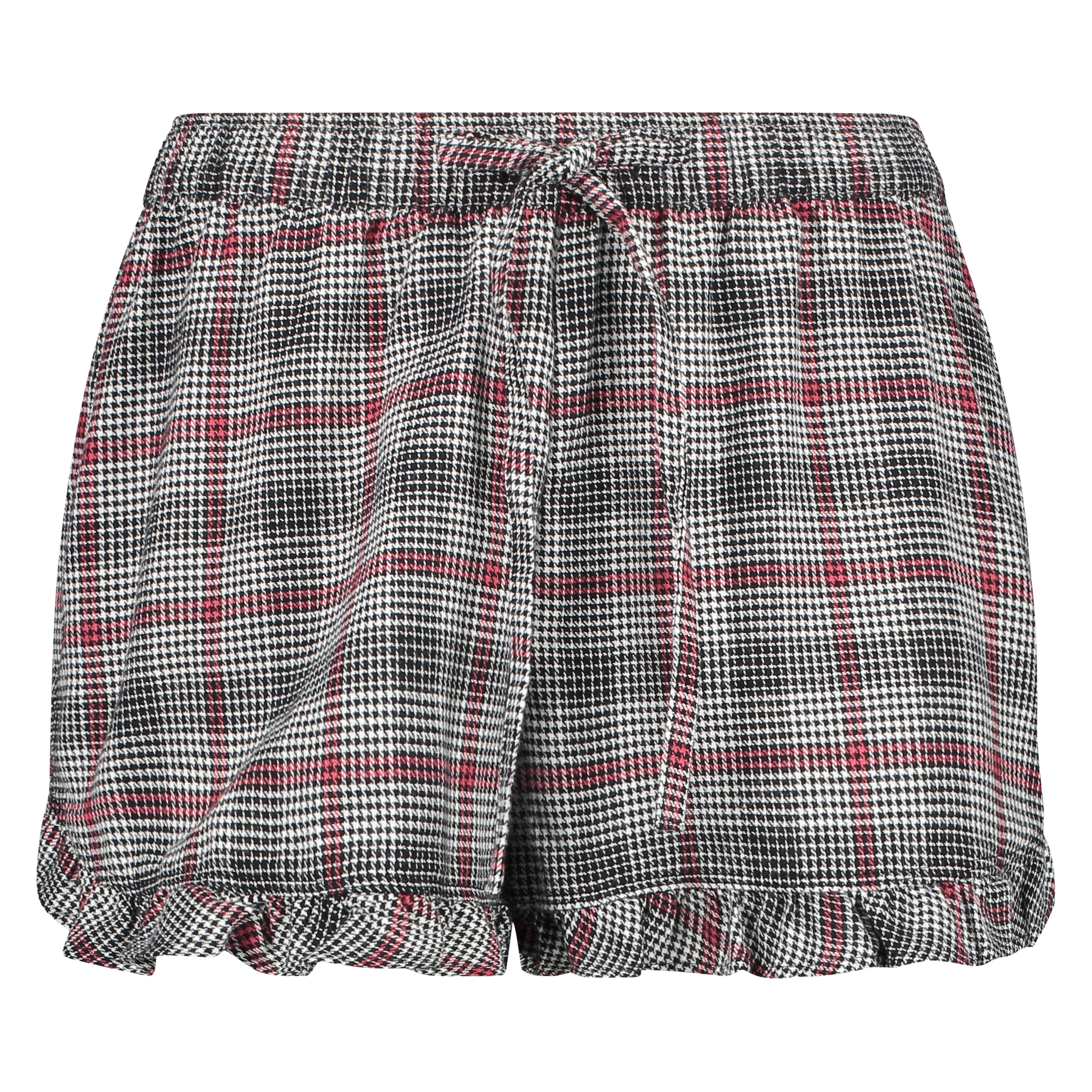 Short Pyjama Twill Check, Gris, main