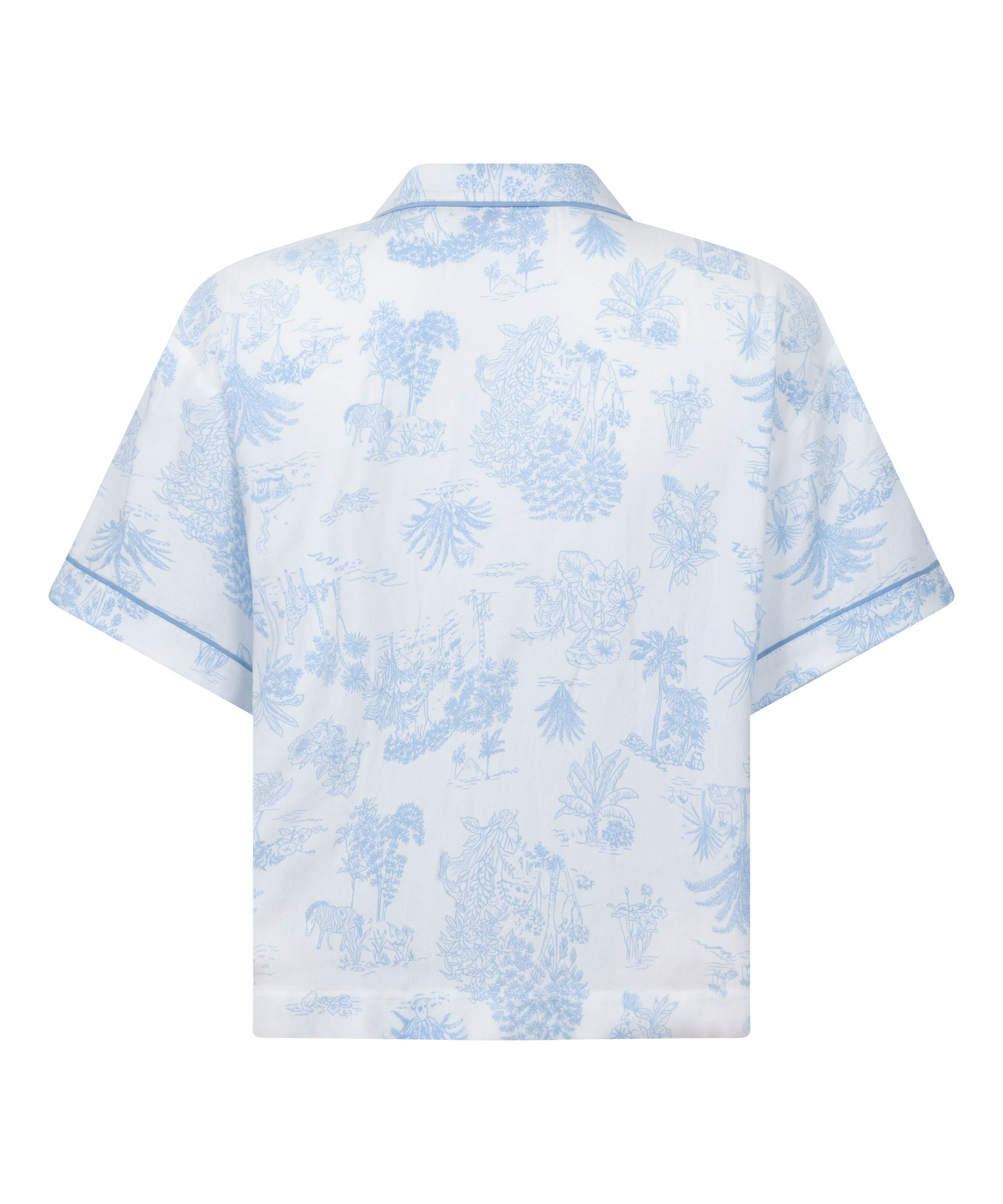 Veste tissée à manches courtes, Bleu, main