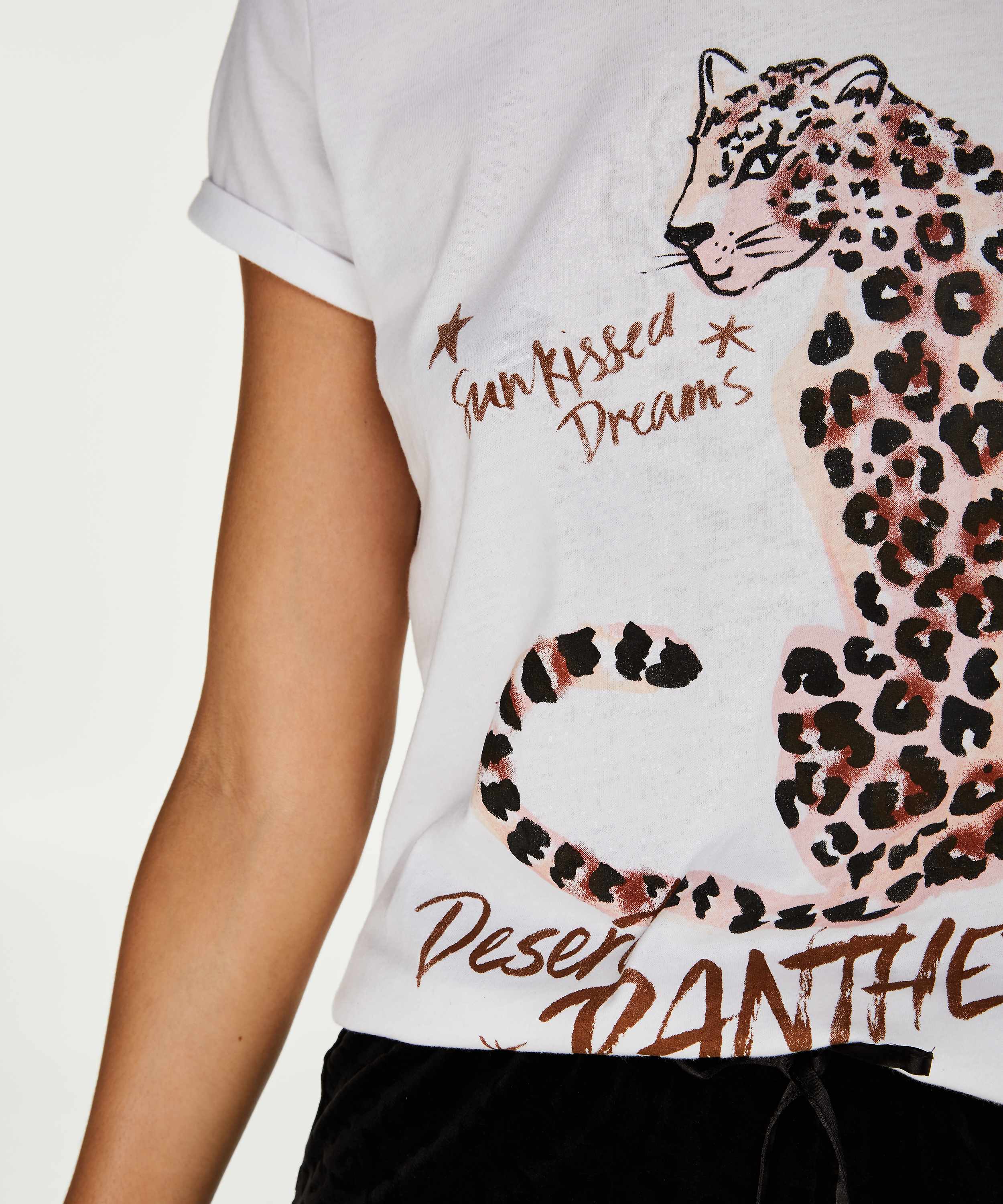 Haut de pyjama &agrave; manches courtes, Blanc, main