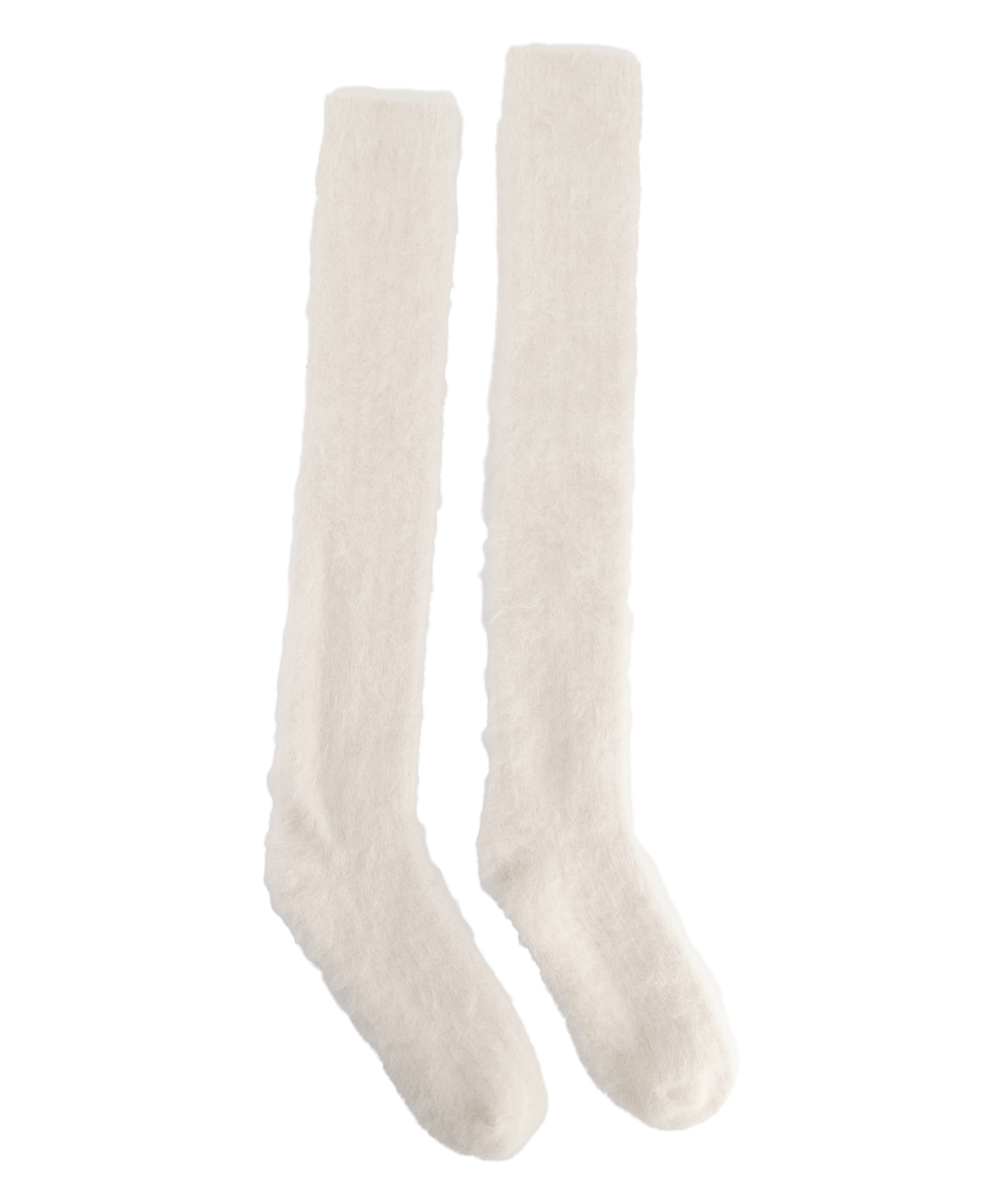 Chaussettes Longues Duveteuses, Beige, main