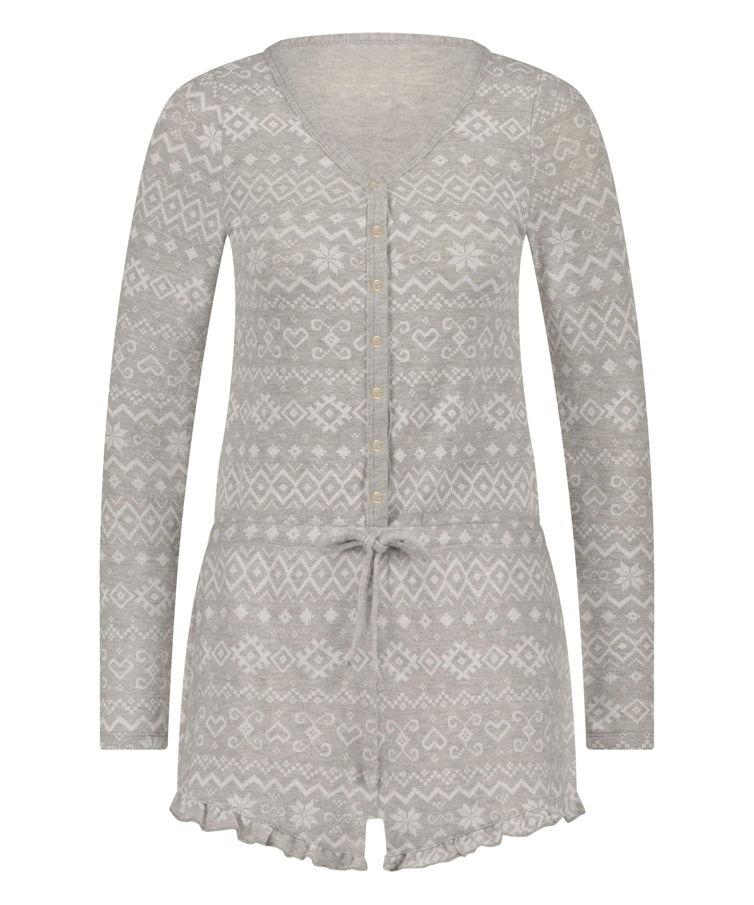 Grenouillère courte brossée, Gris, main