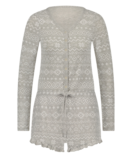 Grenouillère courte brossée, Gris