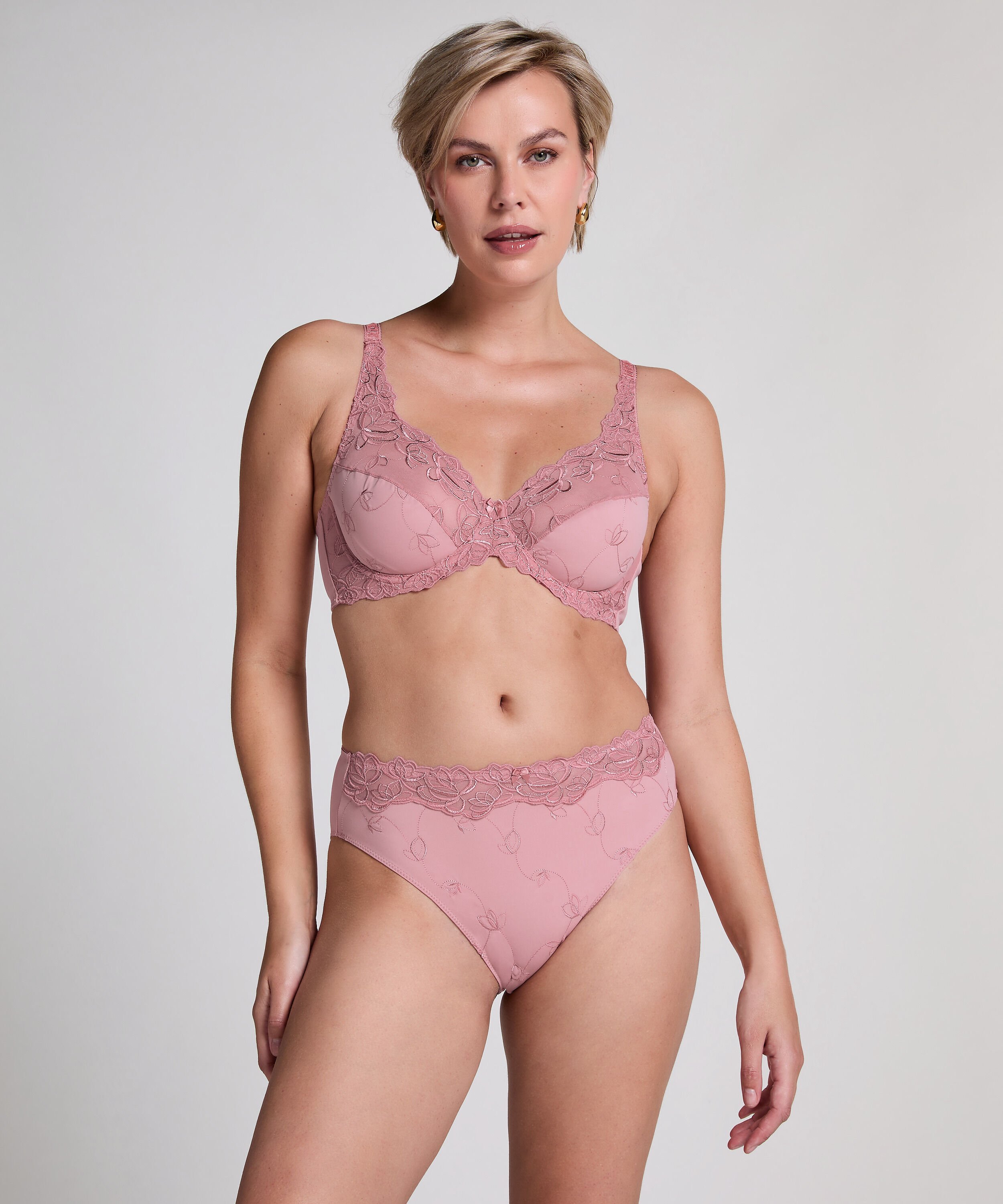 Slip taille haute Diva, Rose