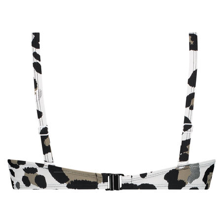 Top de bikini bandeau Animal, Blanc