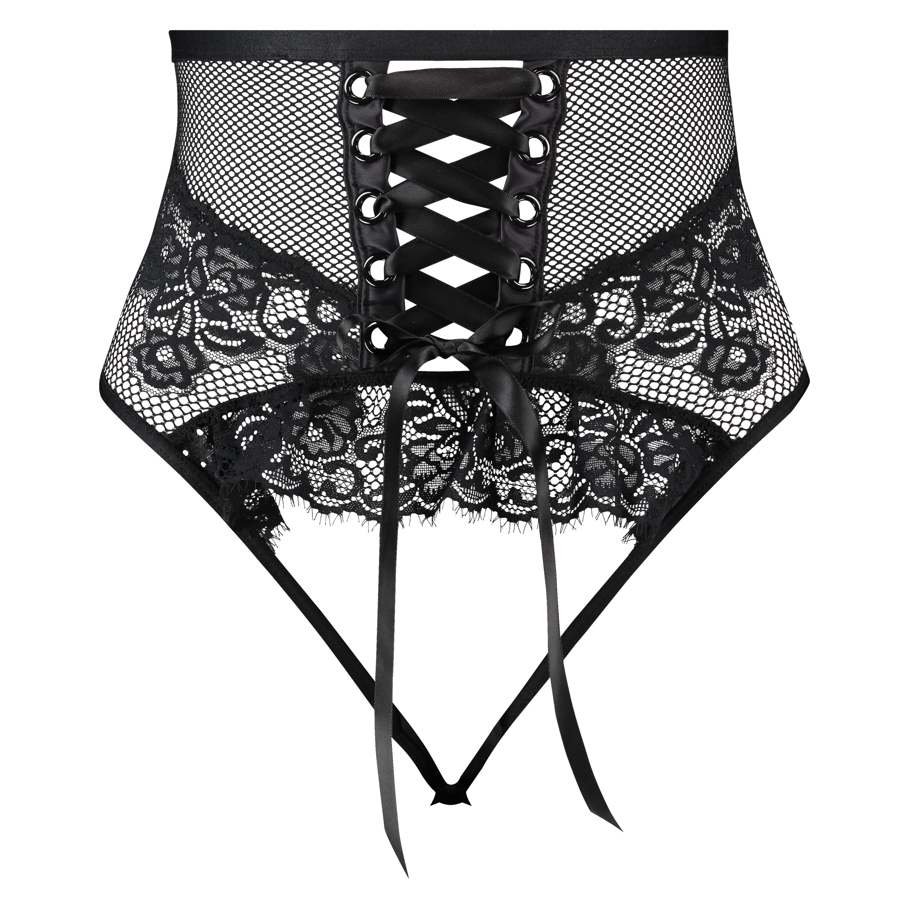 Slip brésilien Charlie Open Back, Noir, main