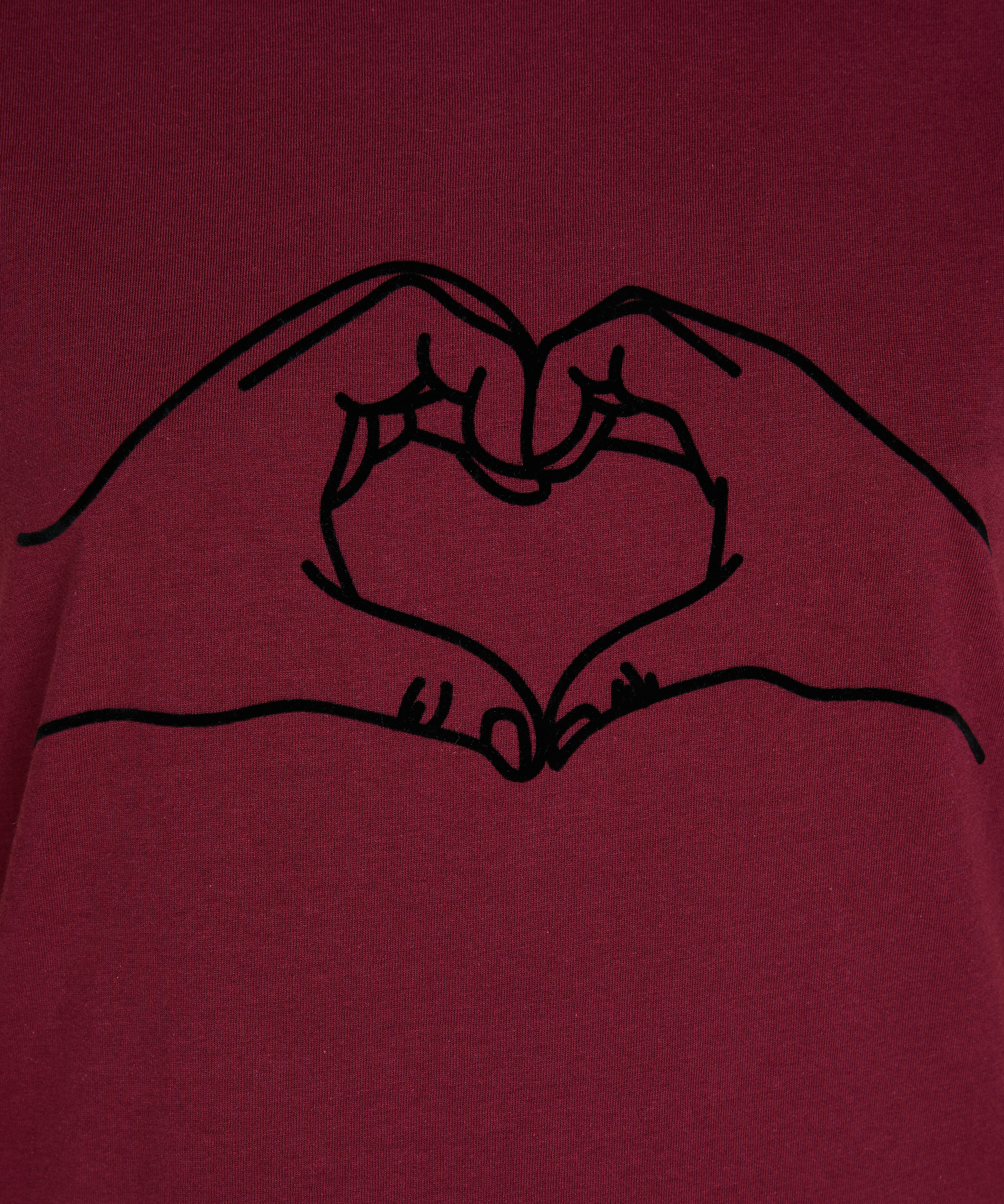 Chemise de nuit à encolure arrondie, Rouge, main