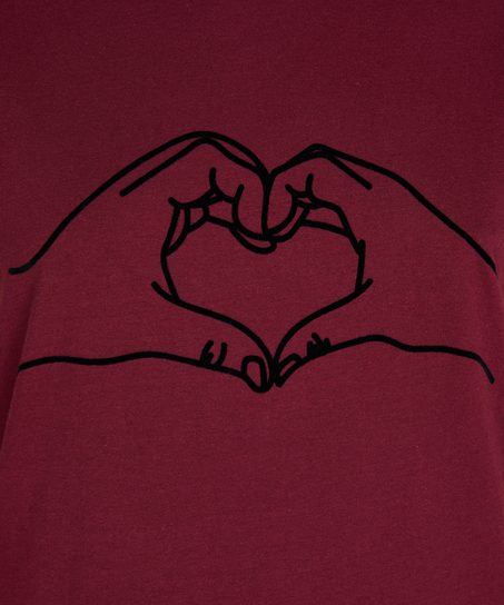 Chemise de nuit à encolure arrondie, Rouge