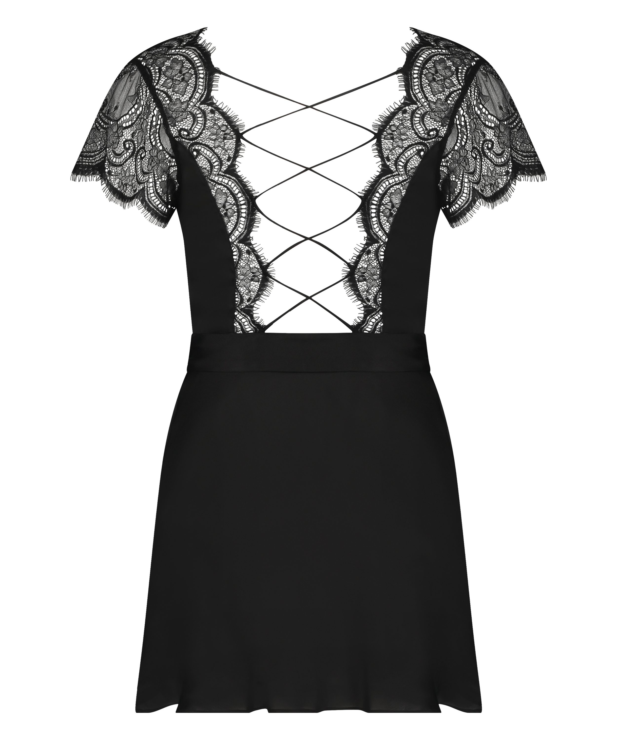 Kimono Satin Coco, Noir, main