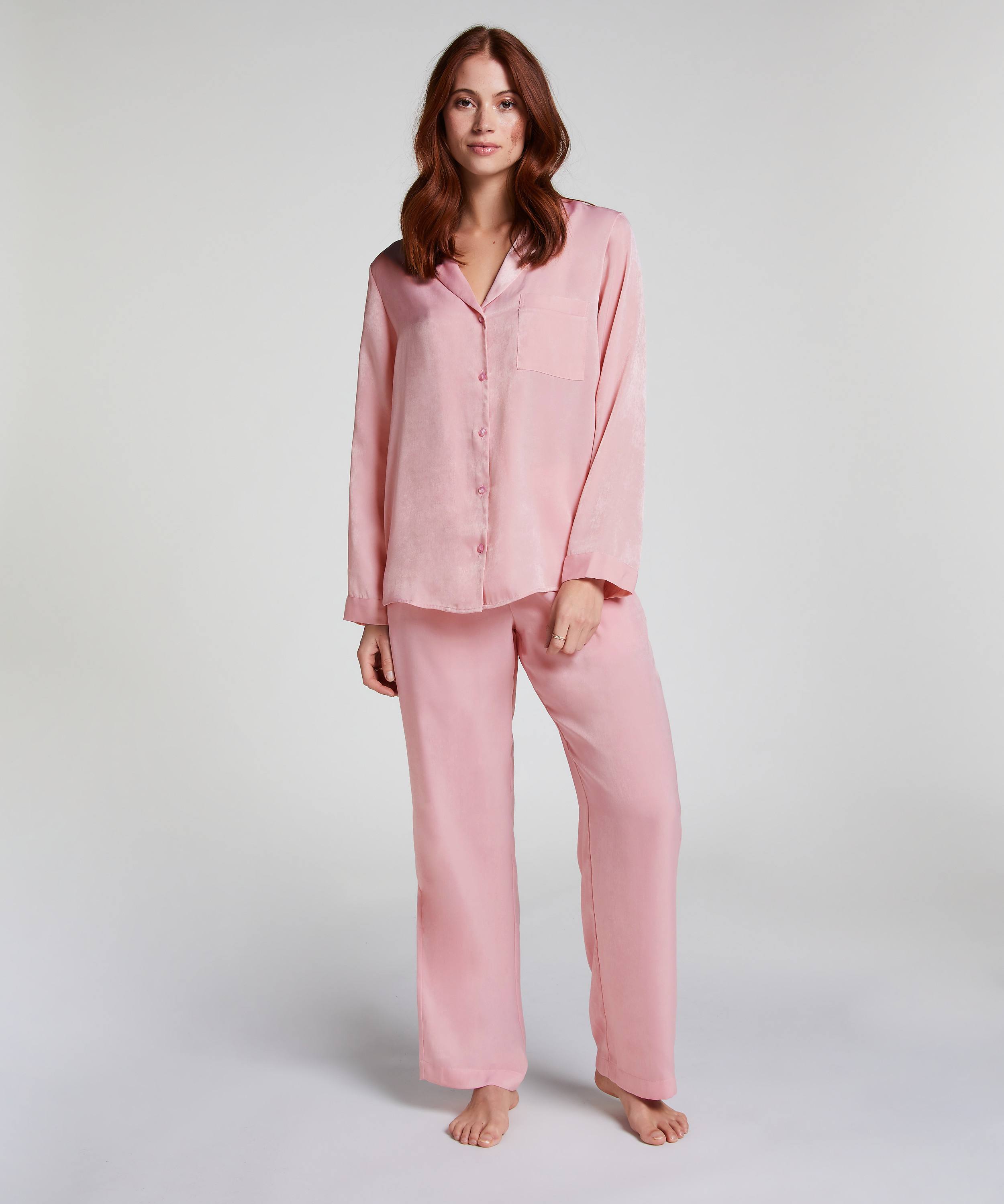 Veste à manches longues Satin, Rose, main