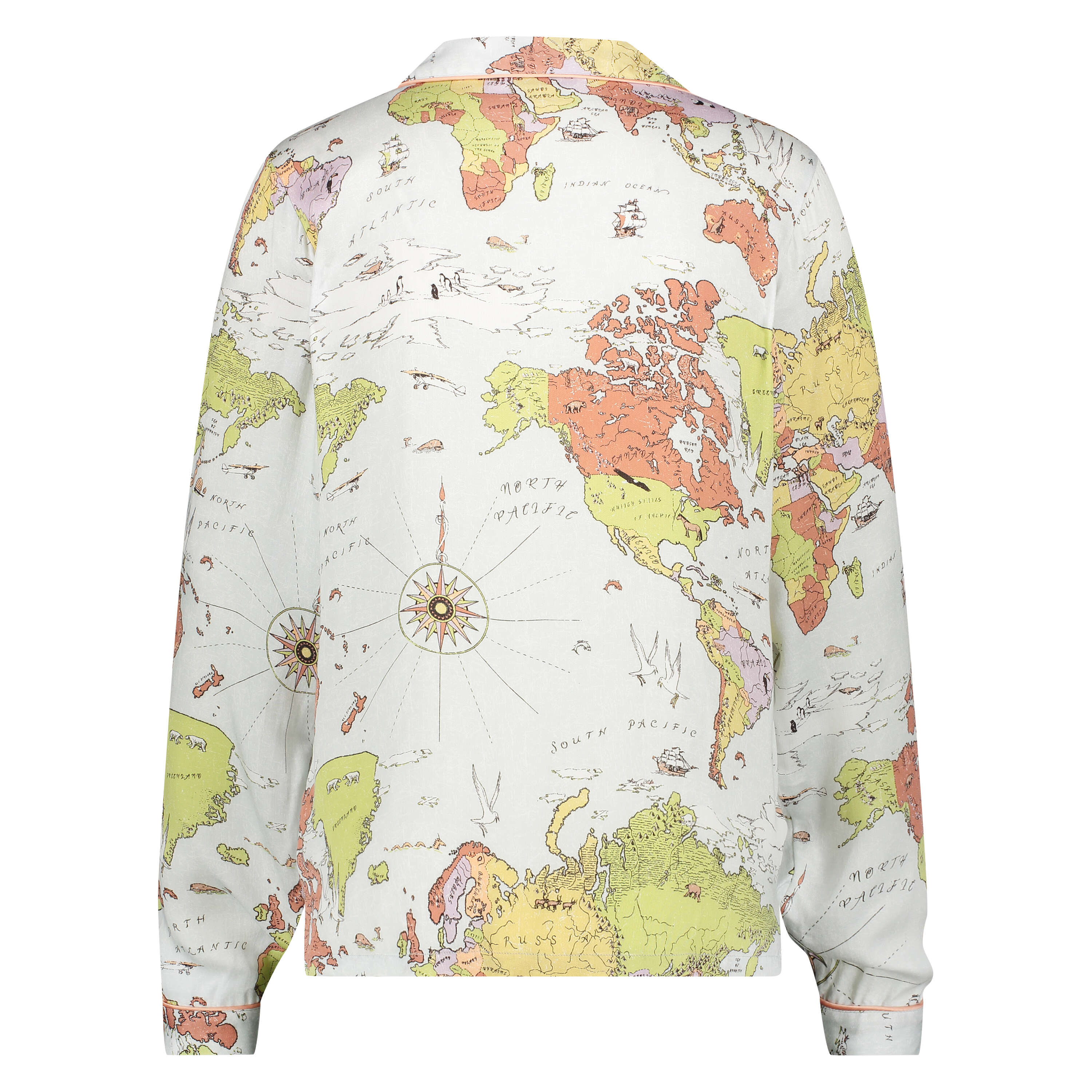 Veste de pyjama manches longues, Bleu, main