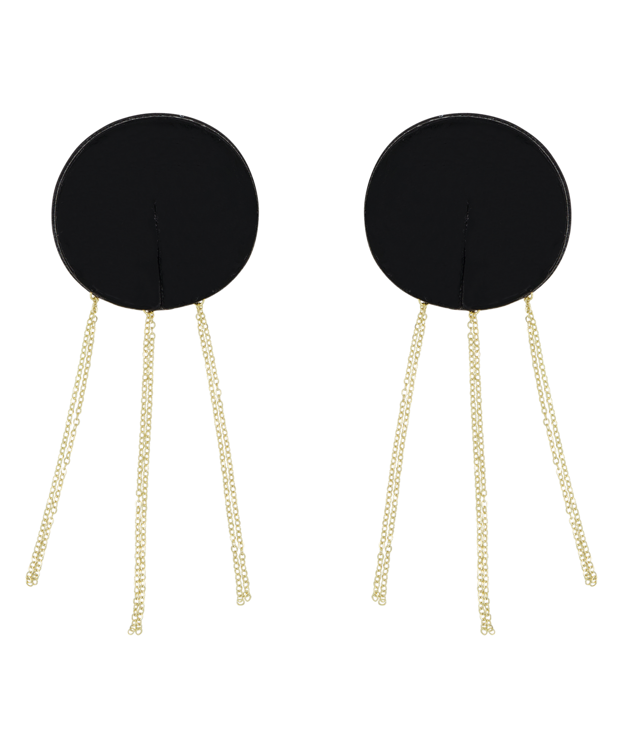 Couvre-t&eacute;tons avec cha&icirc;nes en diamant, Noir, main