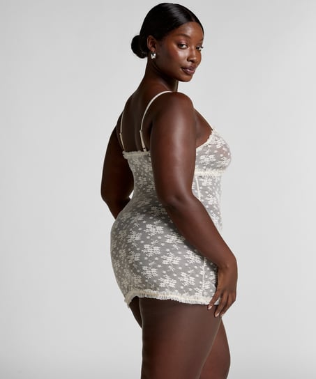 Nuisette en dentelle Darcy, Blanc