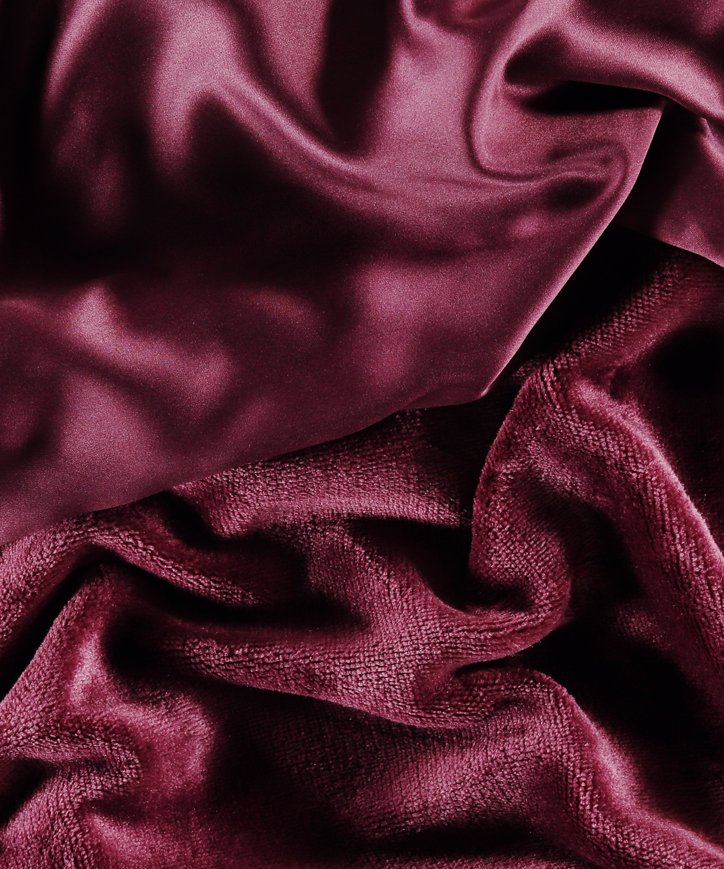 Peignoir en polaire satinée, Violet, main