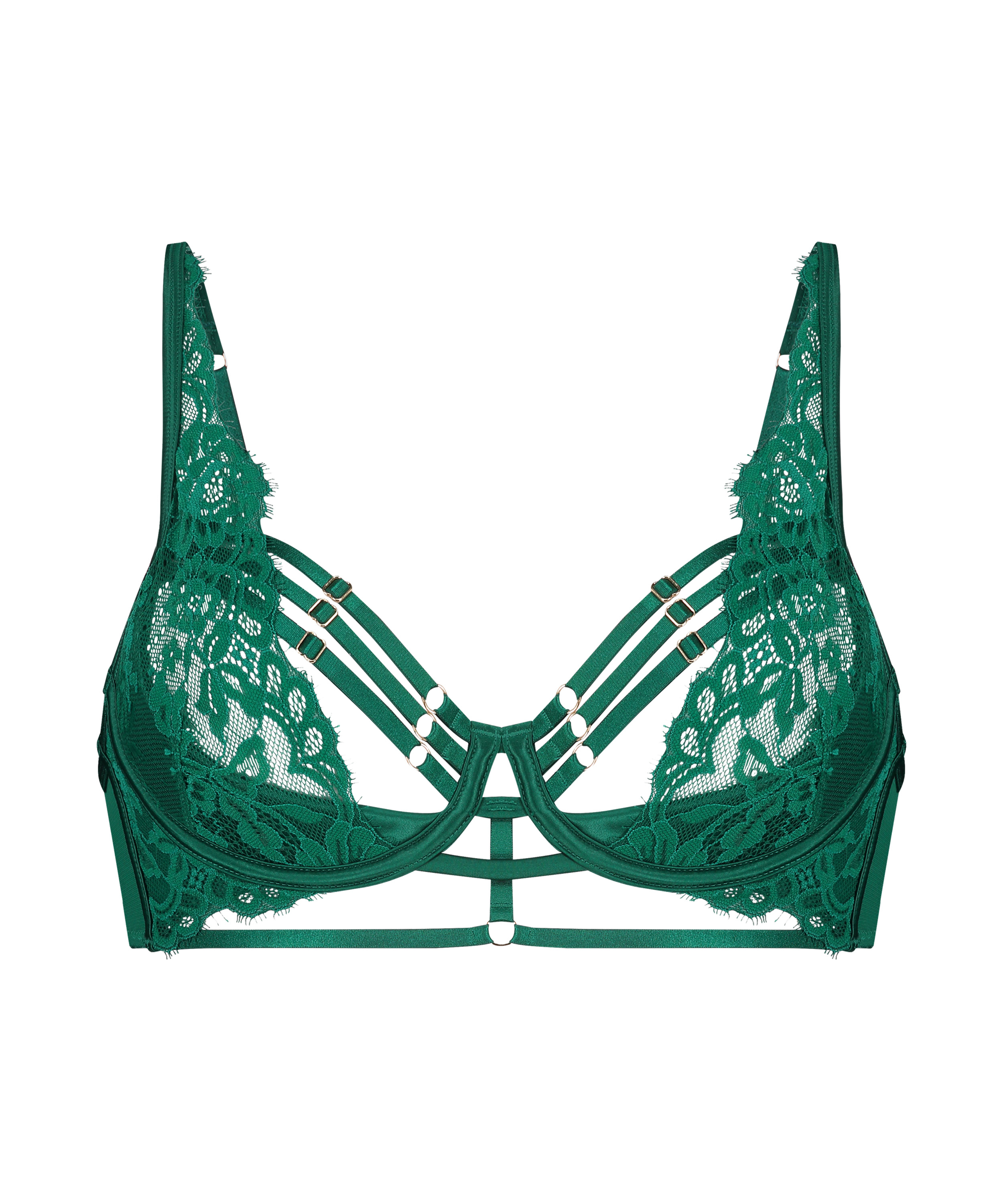 Soutien-gorge rembourré demi-bonnet à armatures longline Iggy, Vert, main