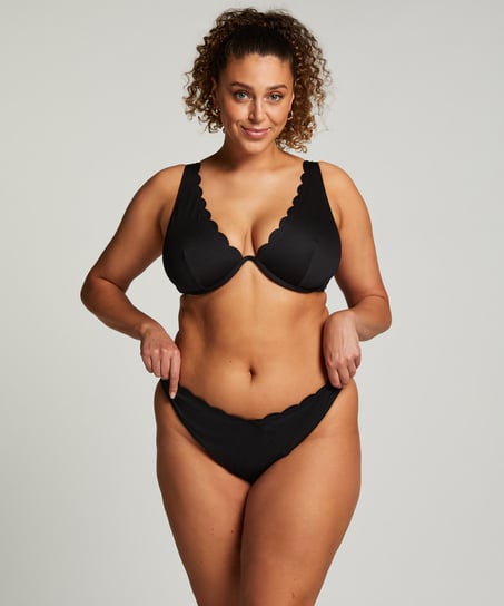 Haut de bikini à armatures non préformé Scallop, Noir