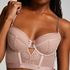 Soutien-gorge rembourré à armatures longline Malika, Rose