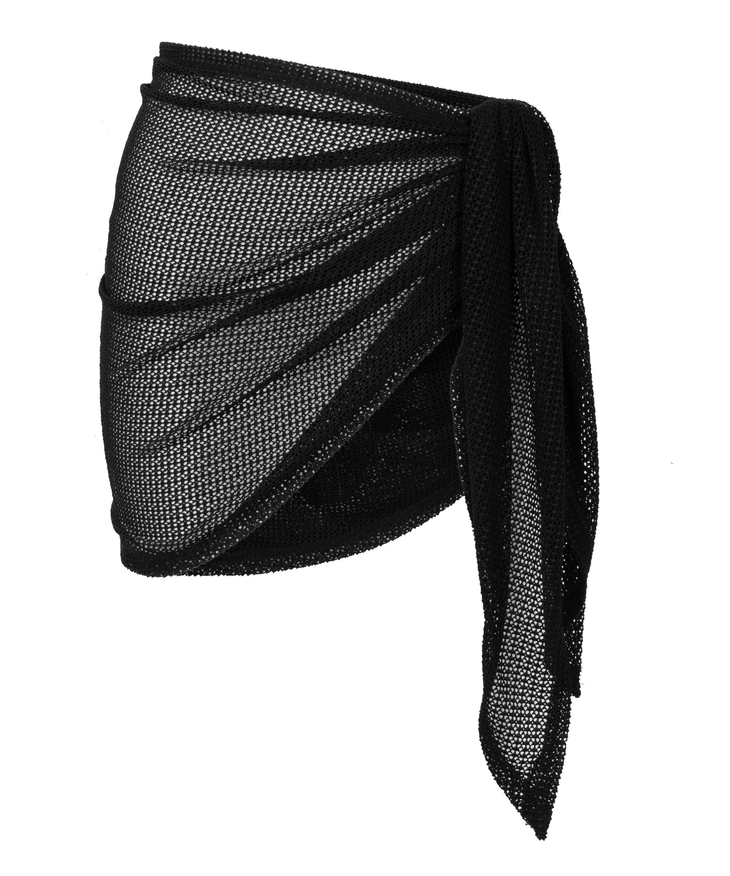 Paréo de plage en maille, Noir, main