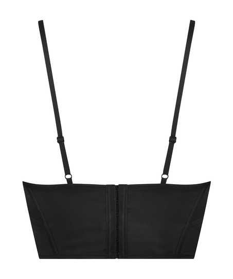 Top corset en Satin, Noir