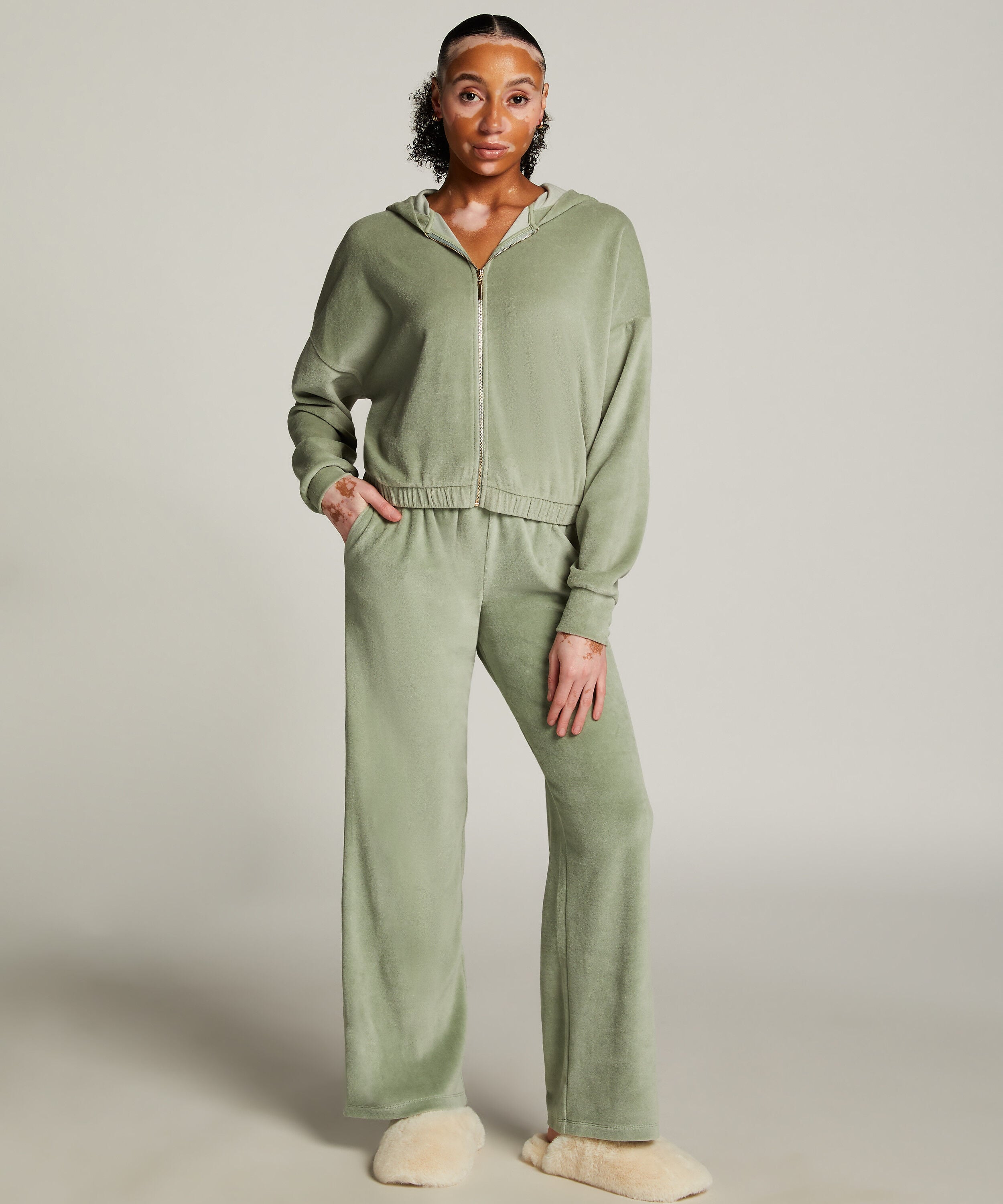 Pantalon de pyjama velours, Vert Pantalon de pyjama velours, Vert