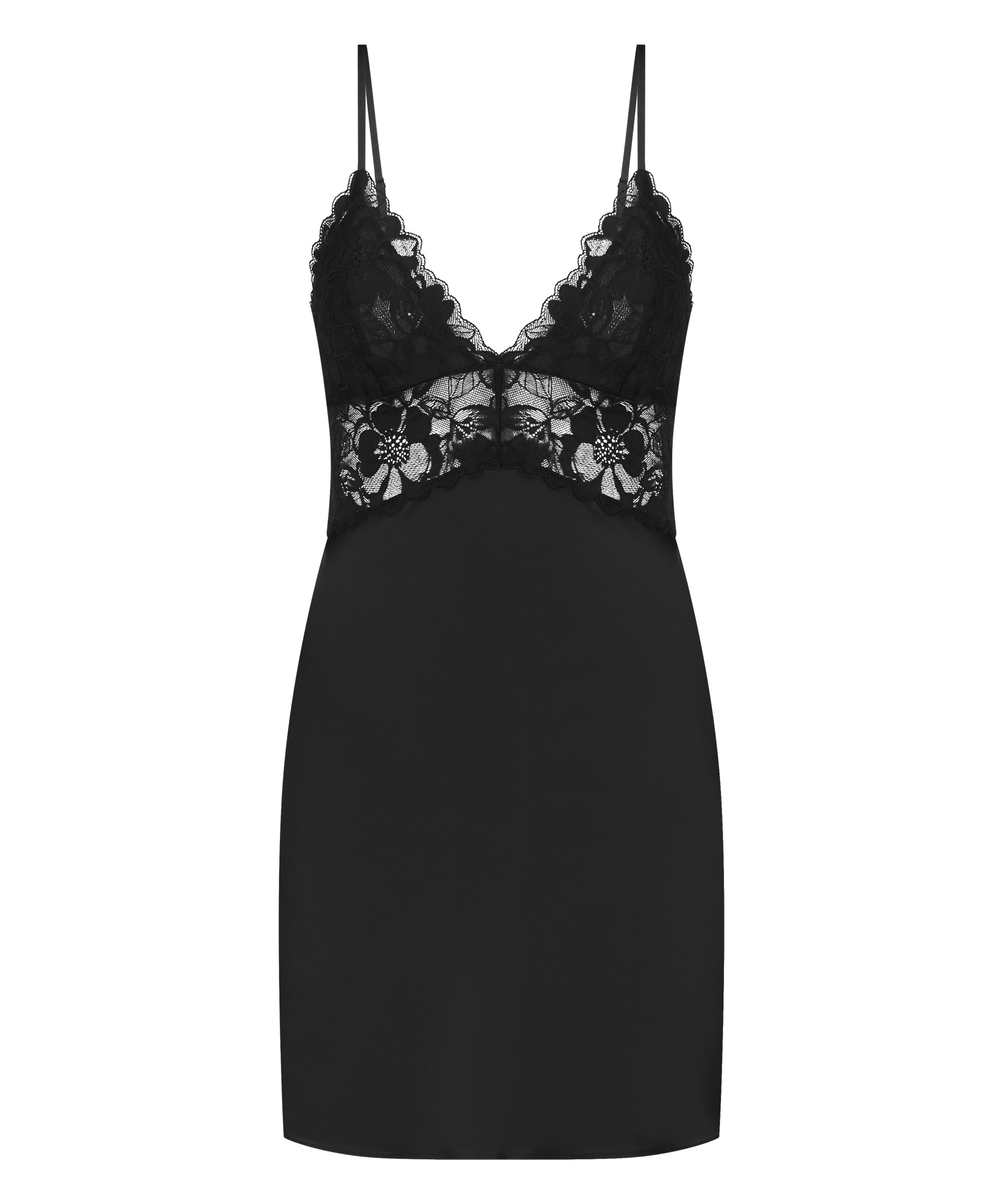 Nuisette satin, Noir, main