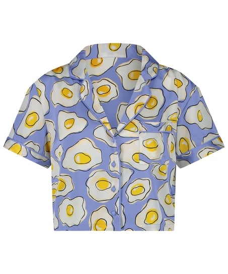 Veste à manches courtes en satin, Violet