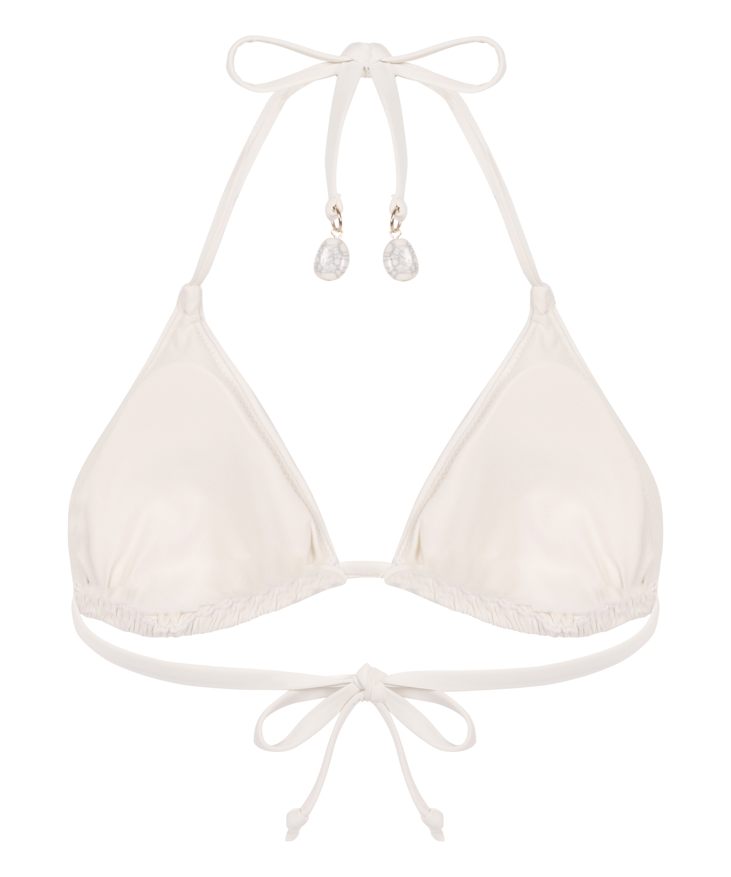 Haut de bikini triangle Giselle, Blanc, main