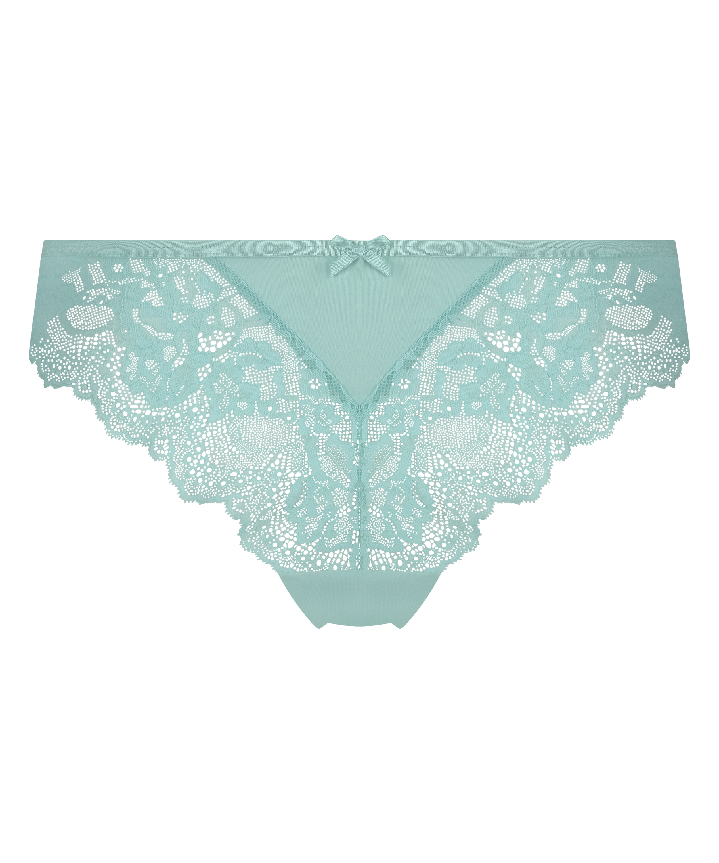 Slip brésilien jambes hautes Dora, Bleu, main