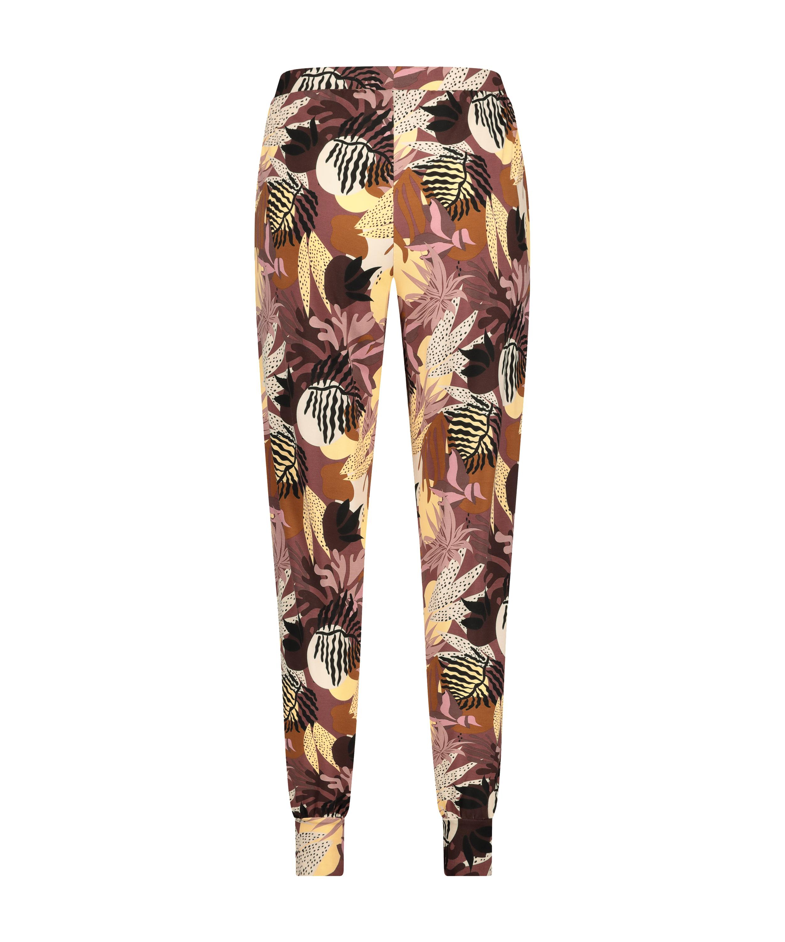 Pantalon de pyjama Jersey Abstract Leaf, Rose, main