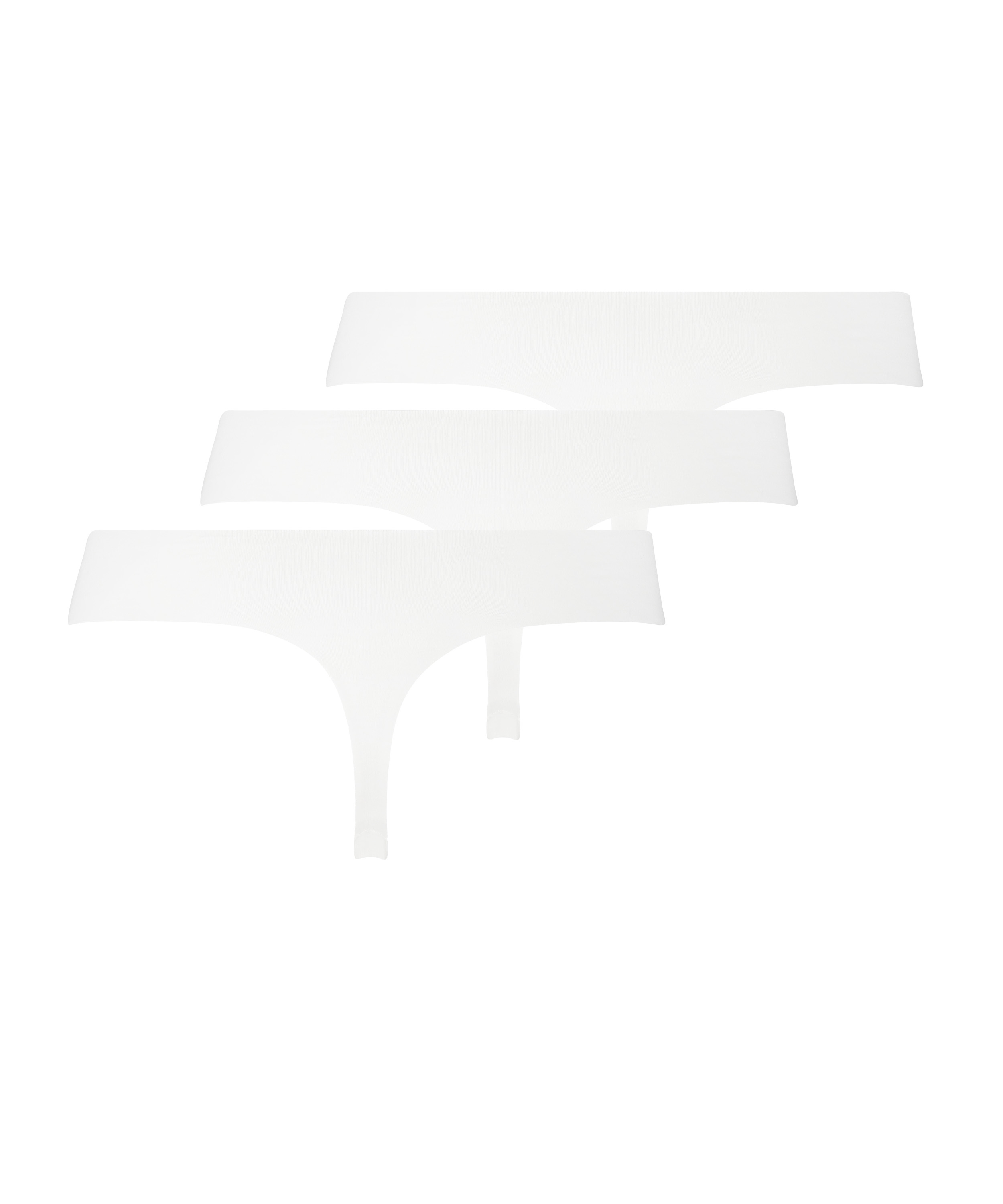 Lot de 3 strings invisibles, Blanc, main