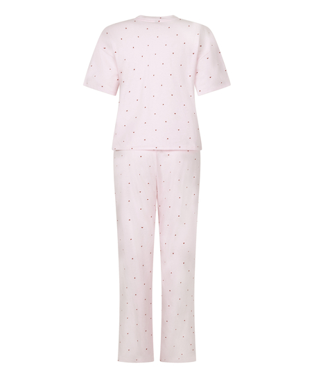 Pyjama en coton imprimé, Rose
