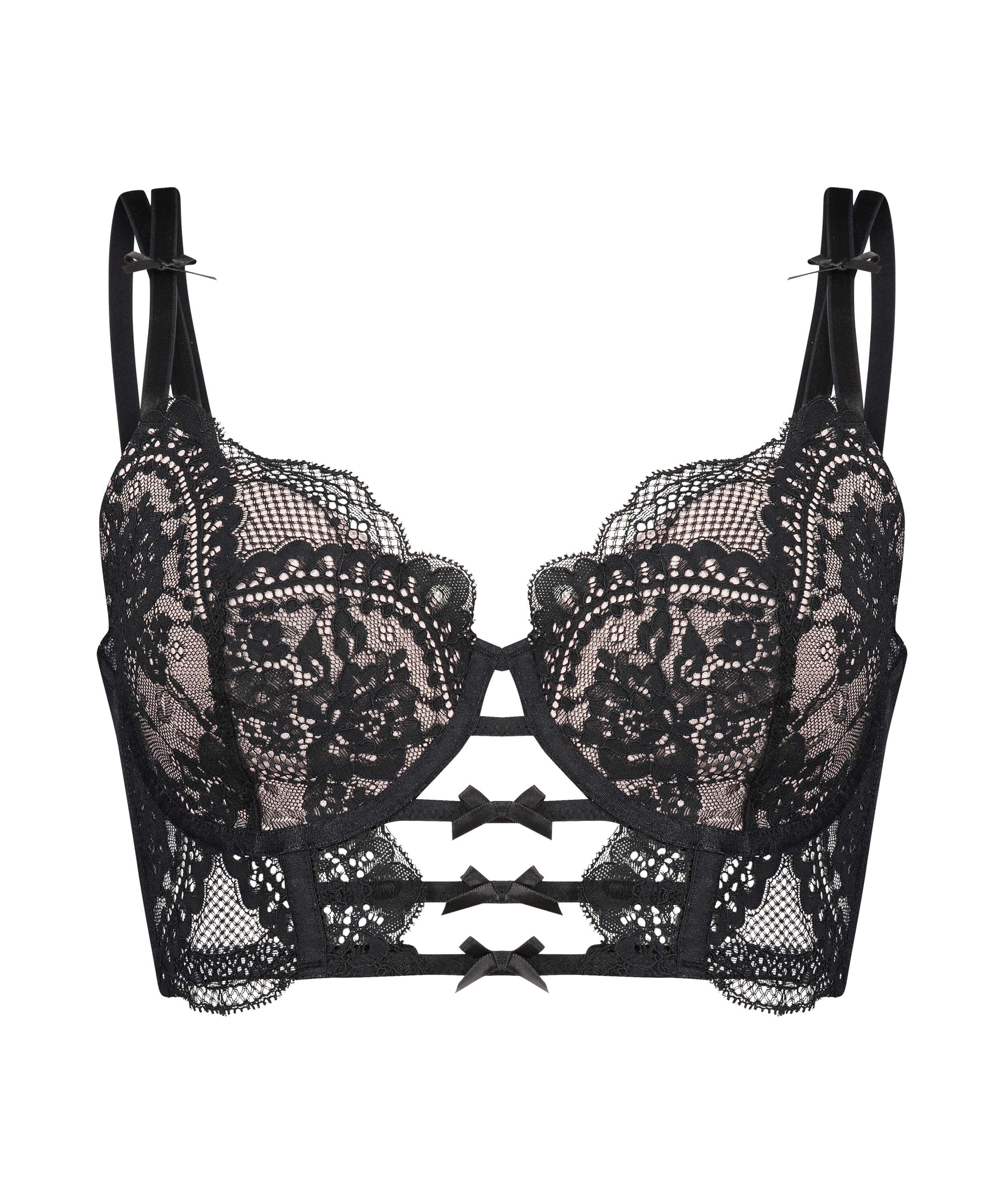 Soutien-gorge &agrave; armatures pr&eacute;form&eacute; longline Oceana Rebecca Mir, Noir