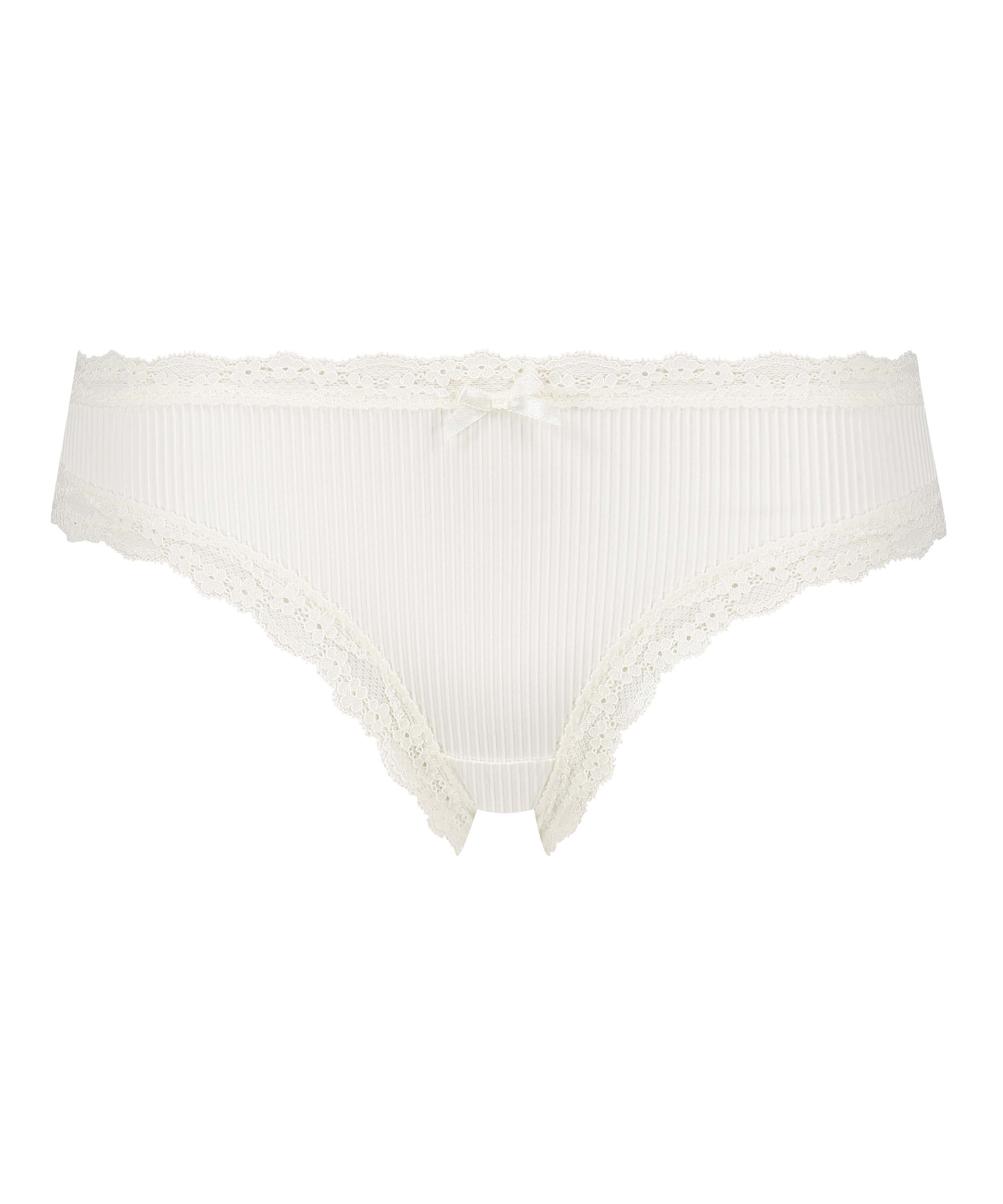 Slip brésilien Miny, Blanc, main