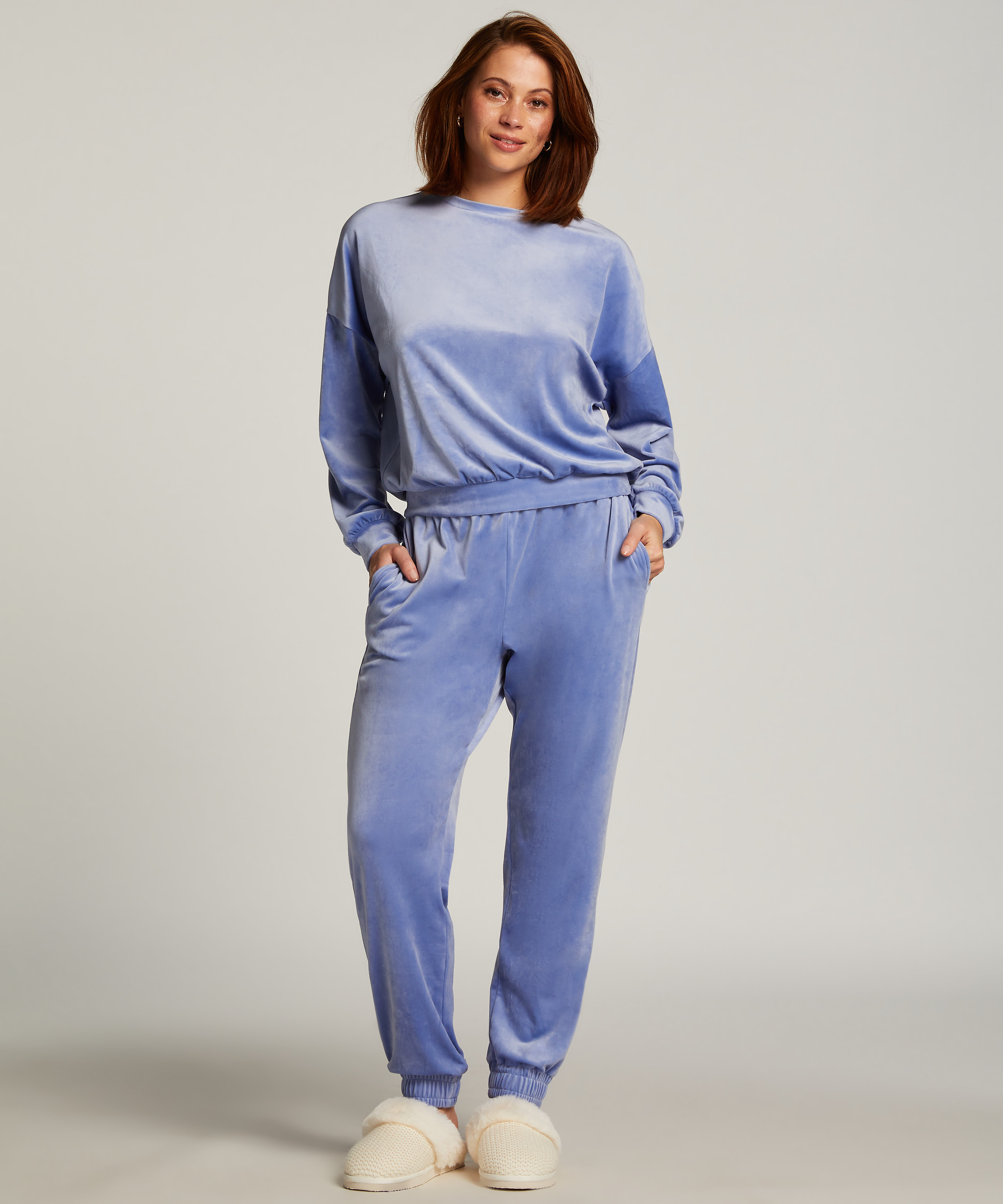 Top Velours, Bleu, main