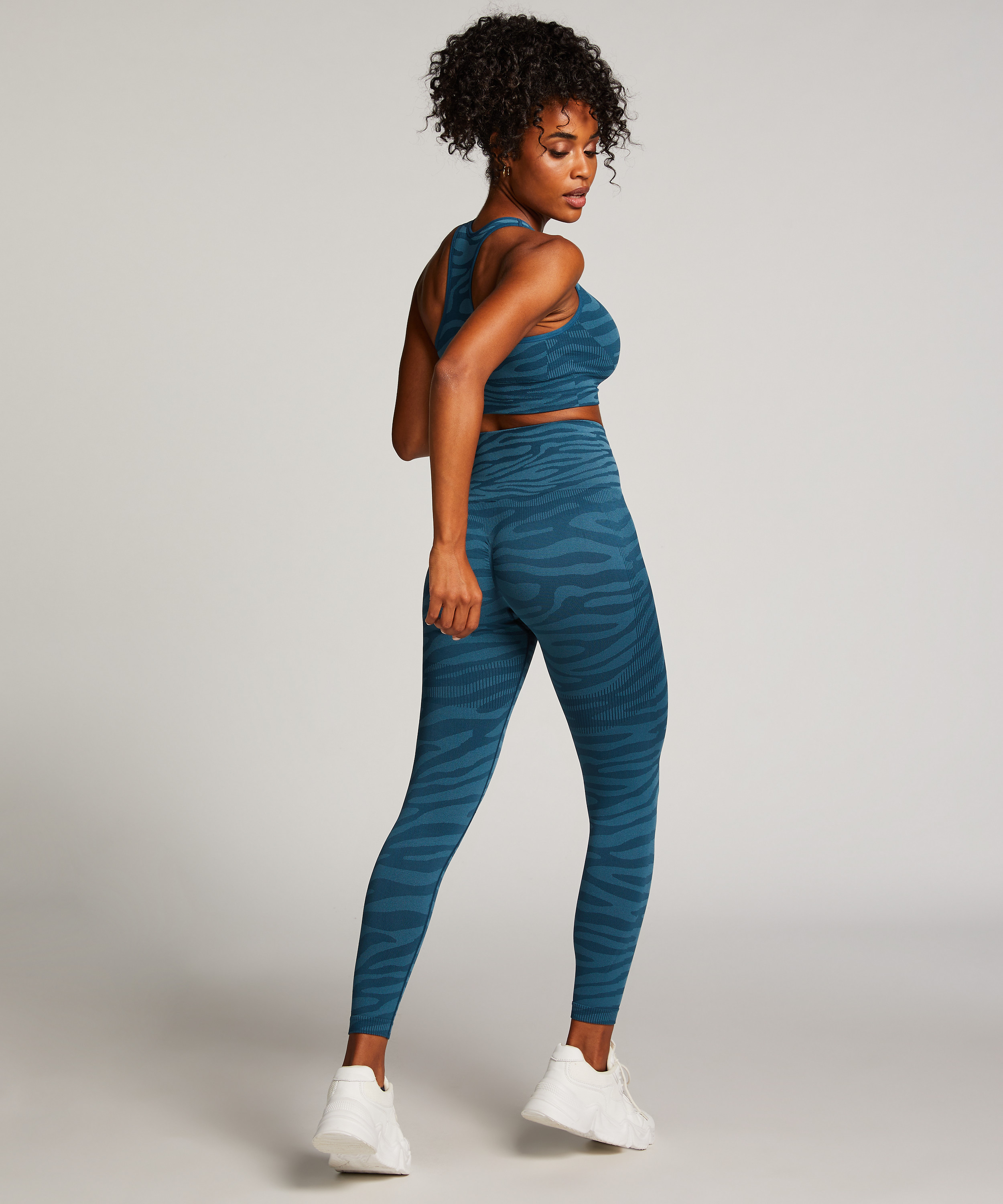 HKMX Soutien-gorge de sport sans couture, Bleu, main