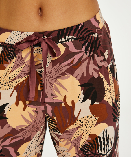 Pantalon de pyjama Jersey Abstract Leaf, Rose