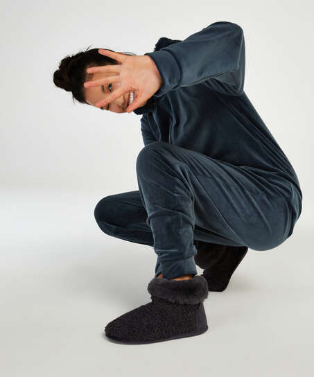 Pantoufles Teddy, Gris