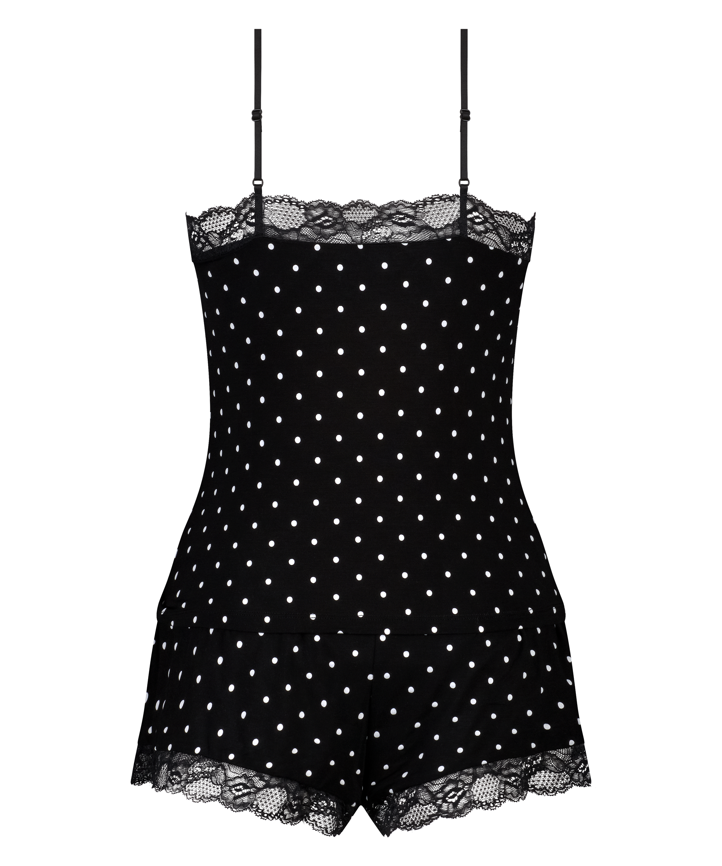 Ensemble de pyjama court Cami, Noir, main