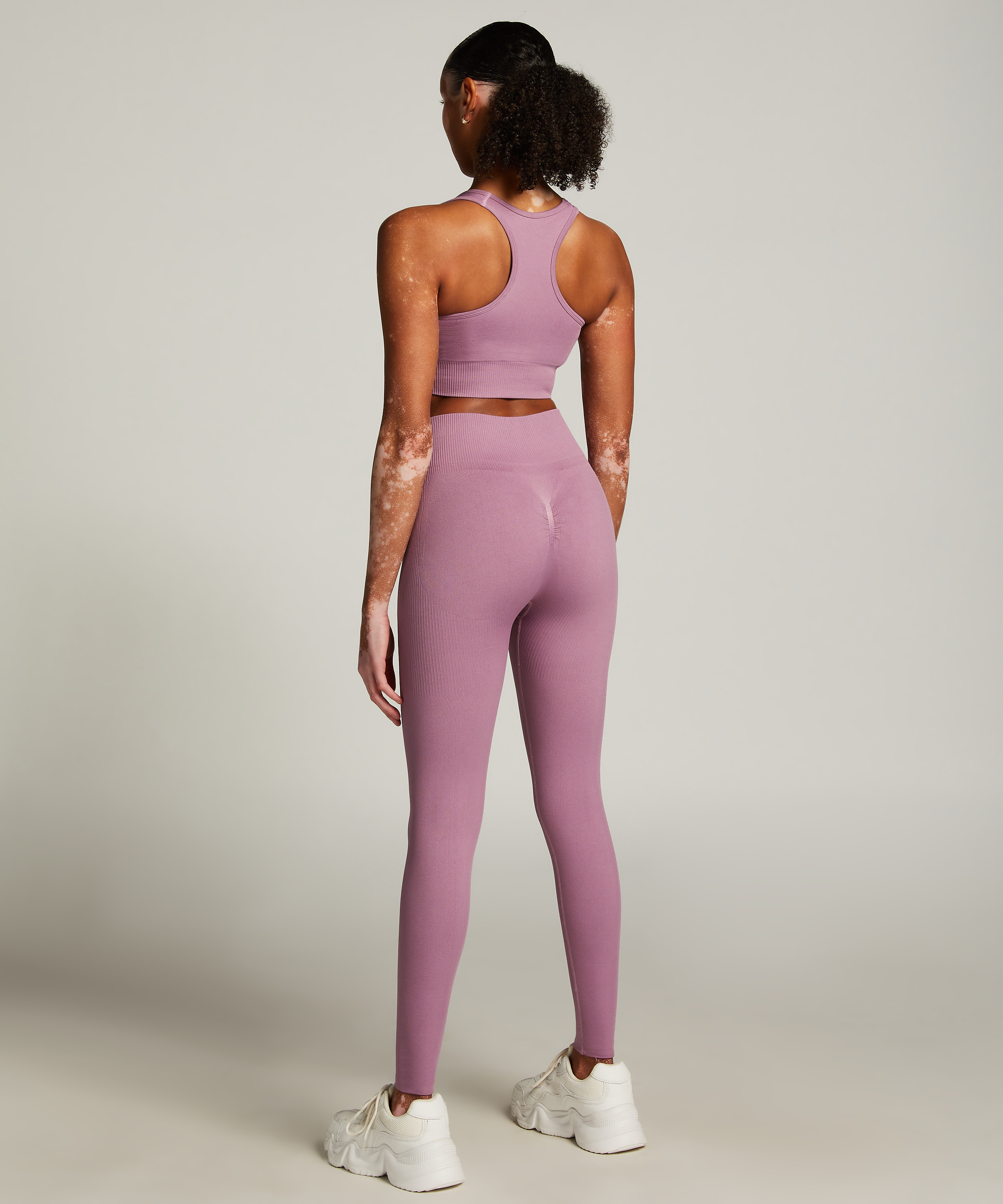 Legging de sport sans coutures taille haute HKMX, Violet, main