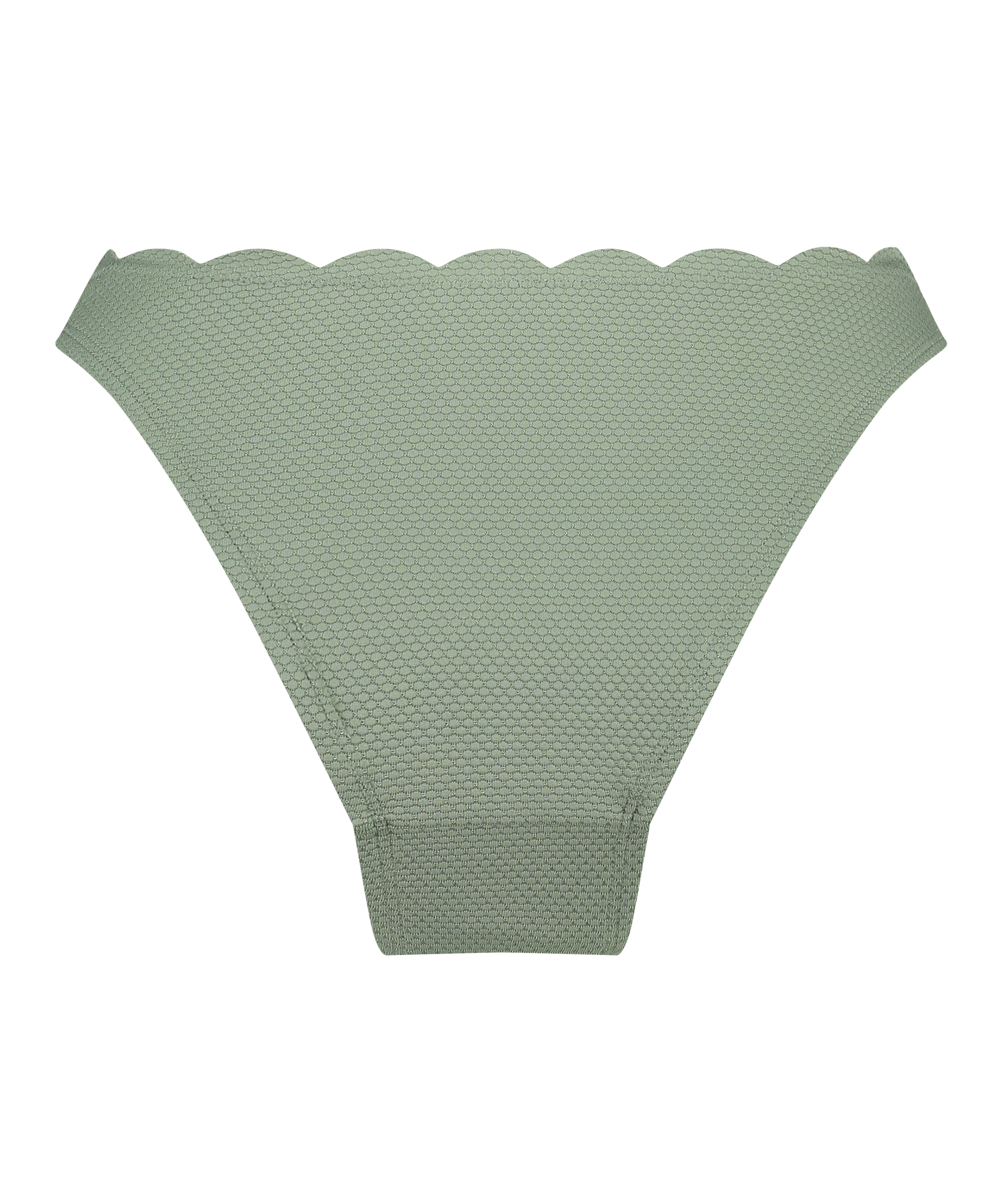 Slip de Bikini Échancrés Scallop, Vert, main