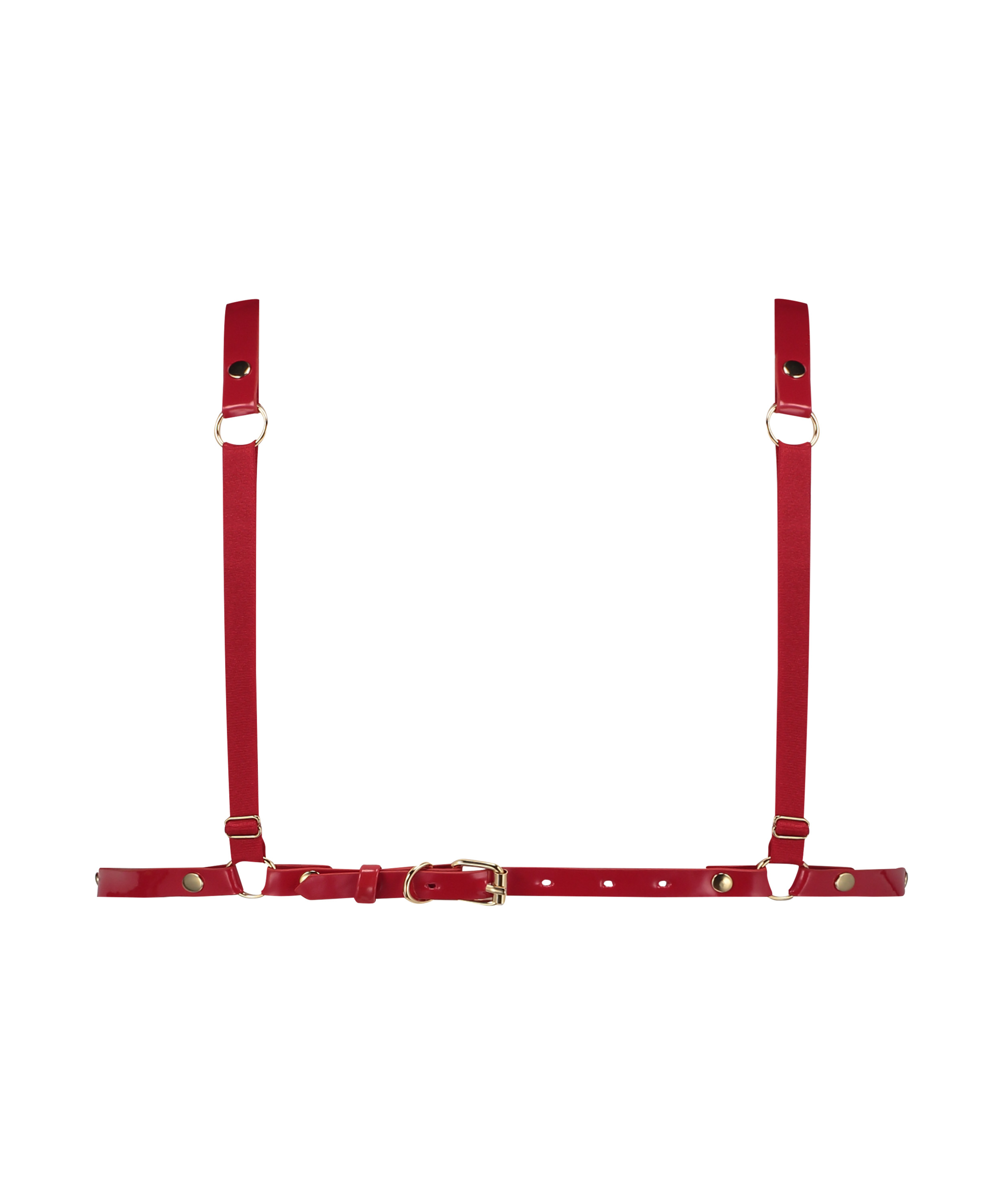 Brassière en faux cuir, Rouge, main