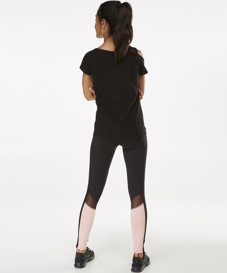 Top de sport à manches courtes HKMX Branded, Noir