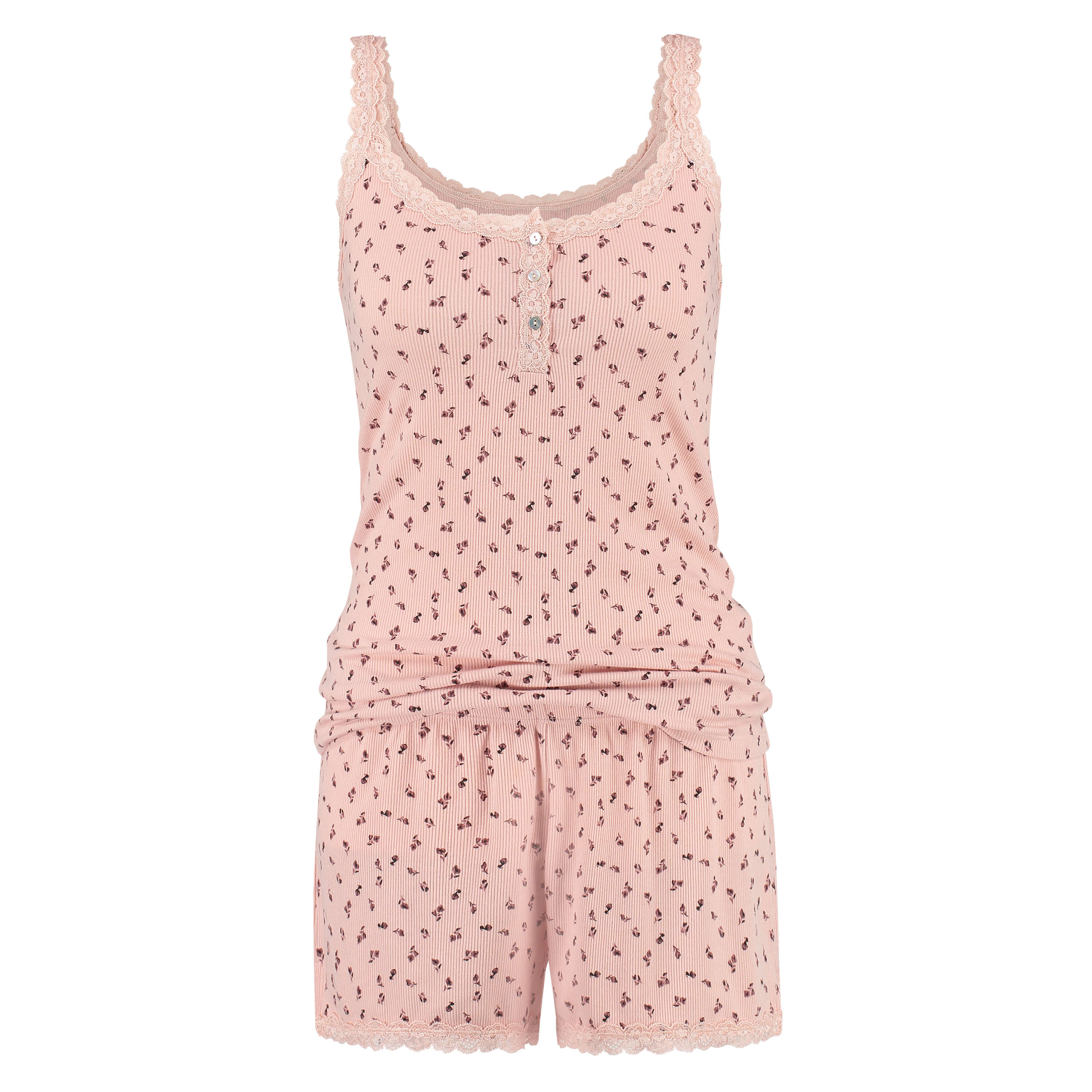 Short de pyjama ensemble Jersey velours Ditsey, Rose, main