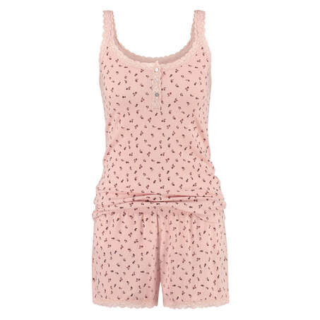 Short de pyjama ensemble Jersey velours Ditsey, Rose